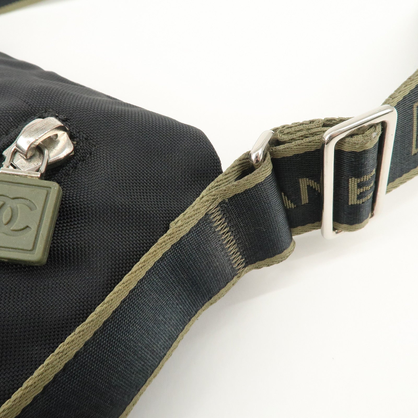 CHANEL Chanel Sports Line Nylon Shoulder Crossbody Bag Khaki 10462052 Used