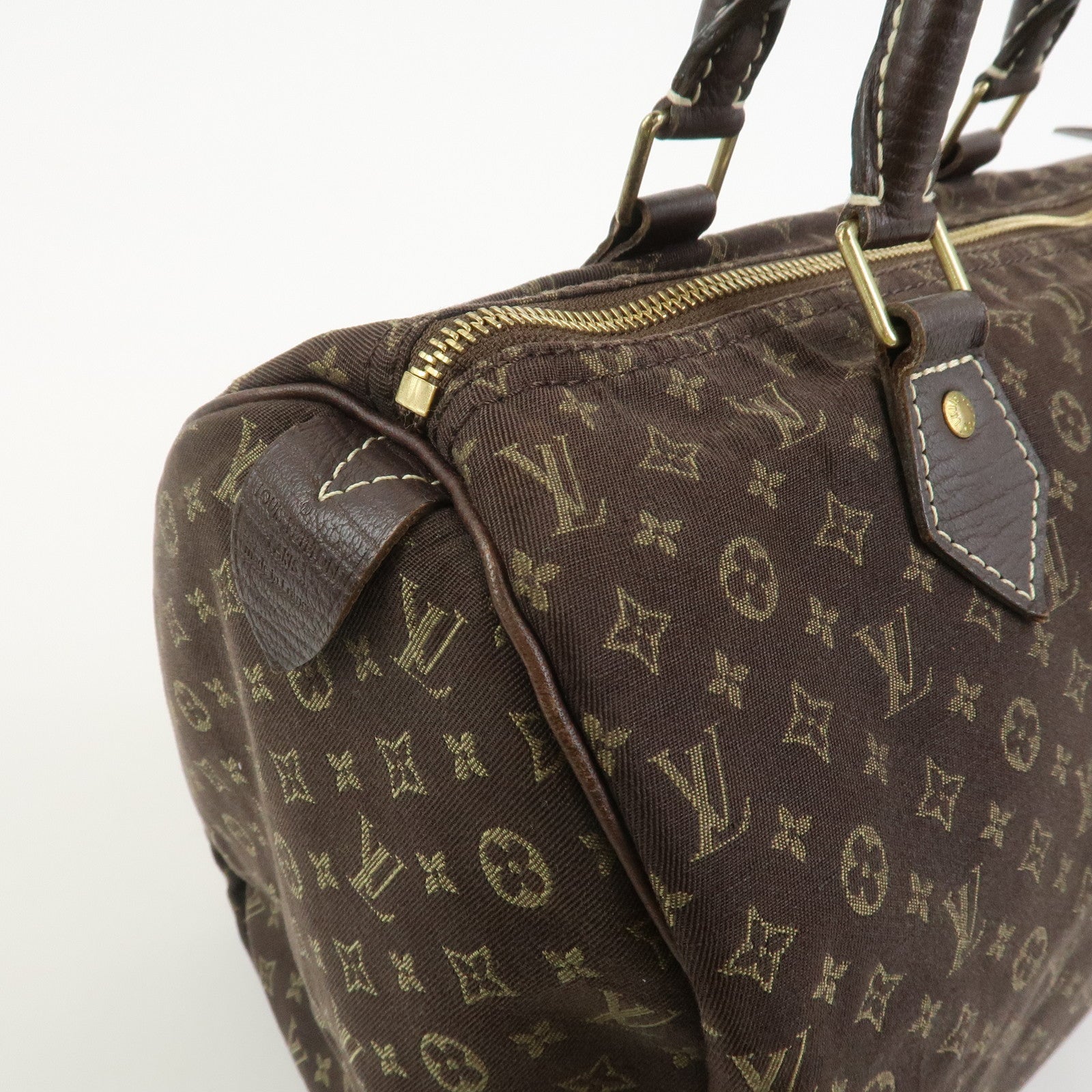 Louis Vuitton Monogram Mini Lin Speedy 30 Boston Bag Ebene M95224