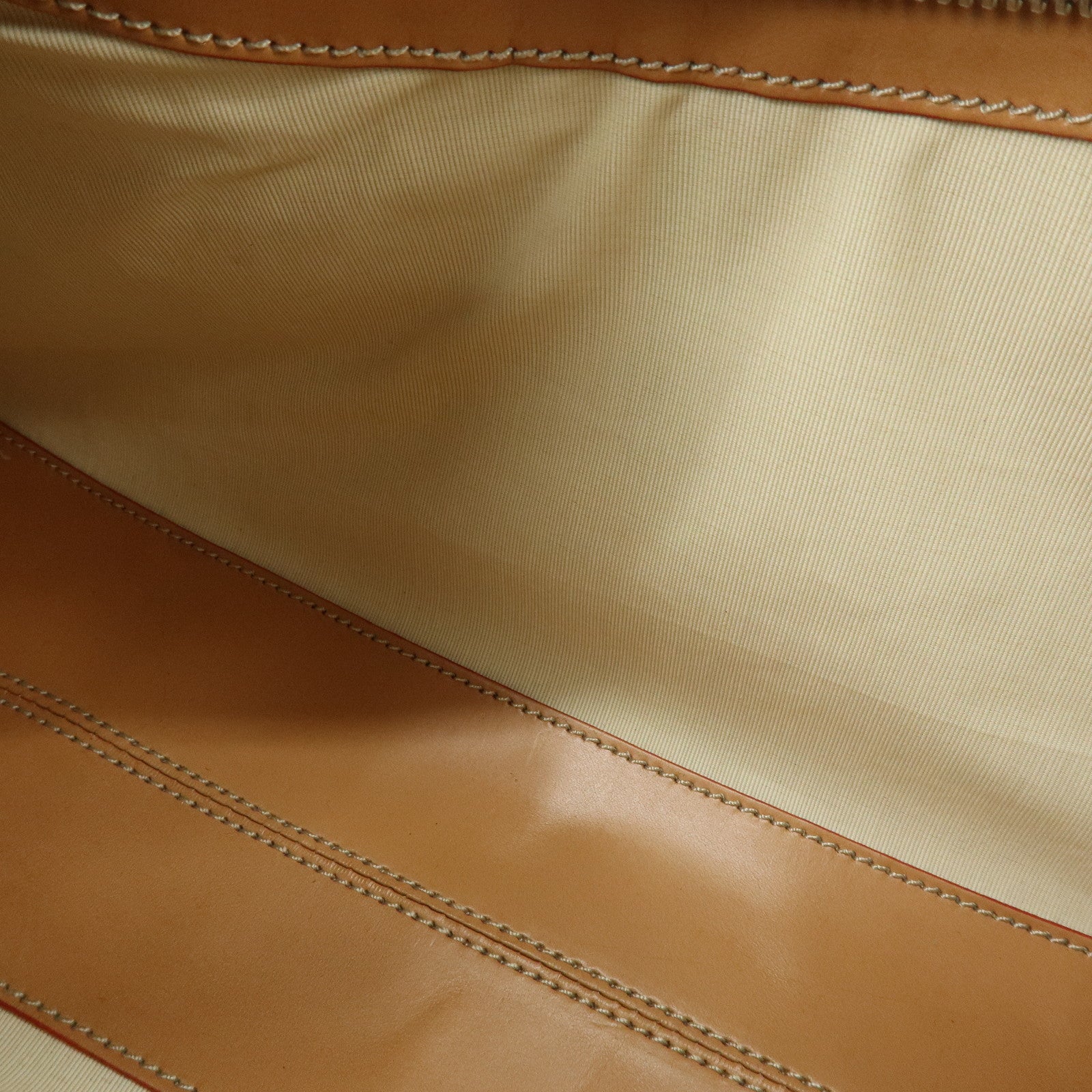 TOD'S Leather Stitched Shoulder Bag Hand Bag Camel
