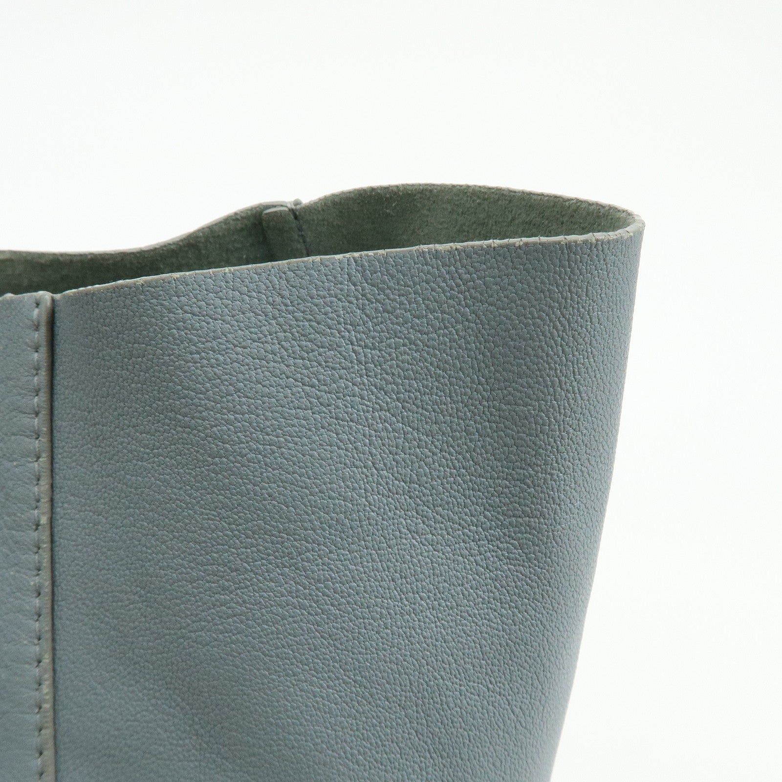 CELINE Horizontal Cabas Leather Tote Bag Shoulder Bag Light Blue