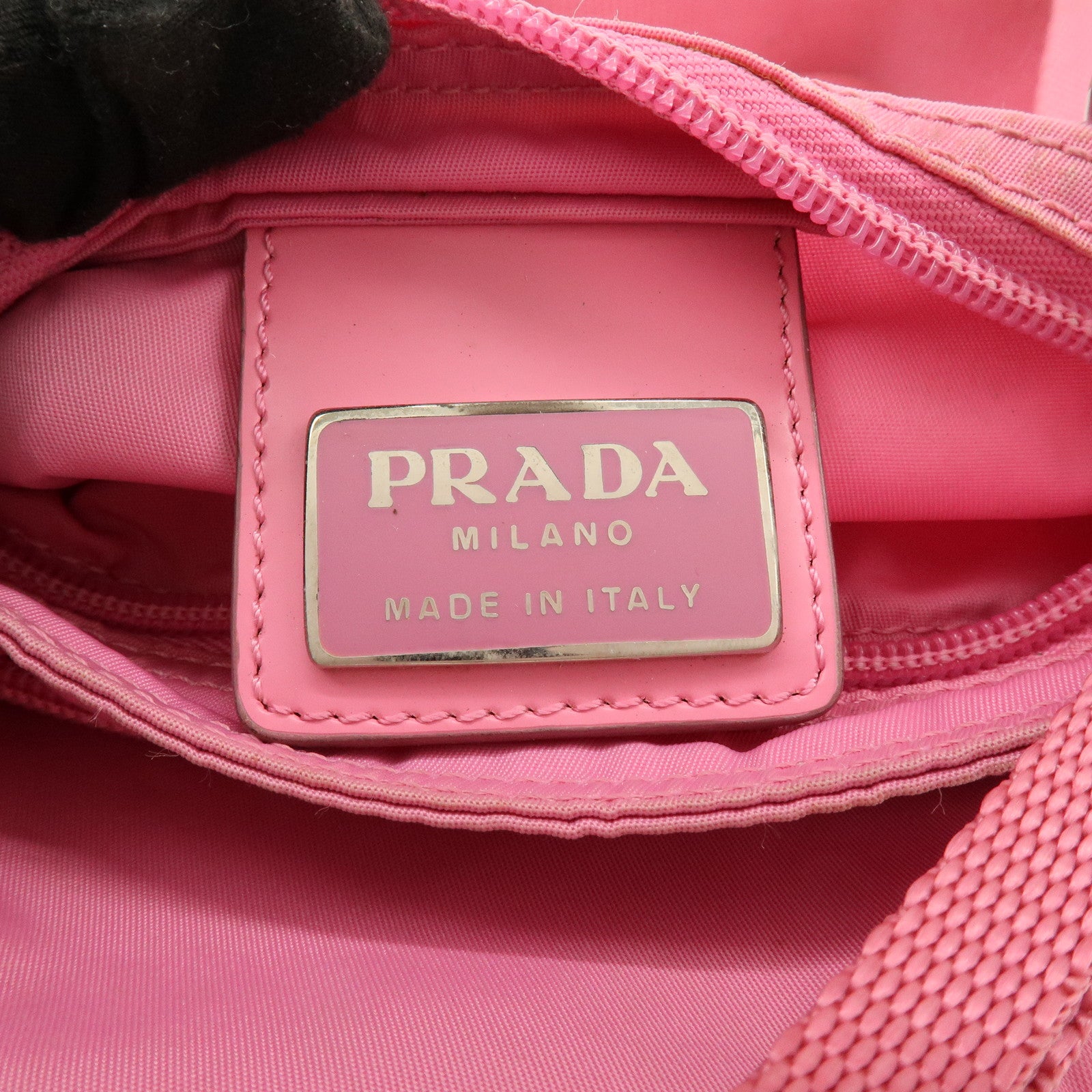 PRADA Triangle Logo Nylon Shoulder Bag Crossbody Bag Pink