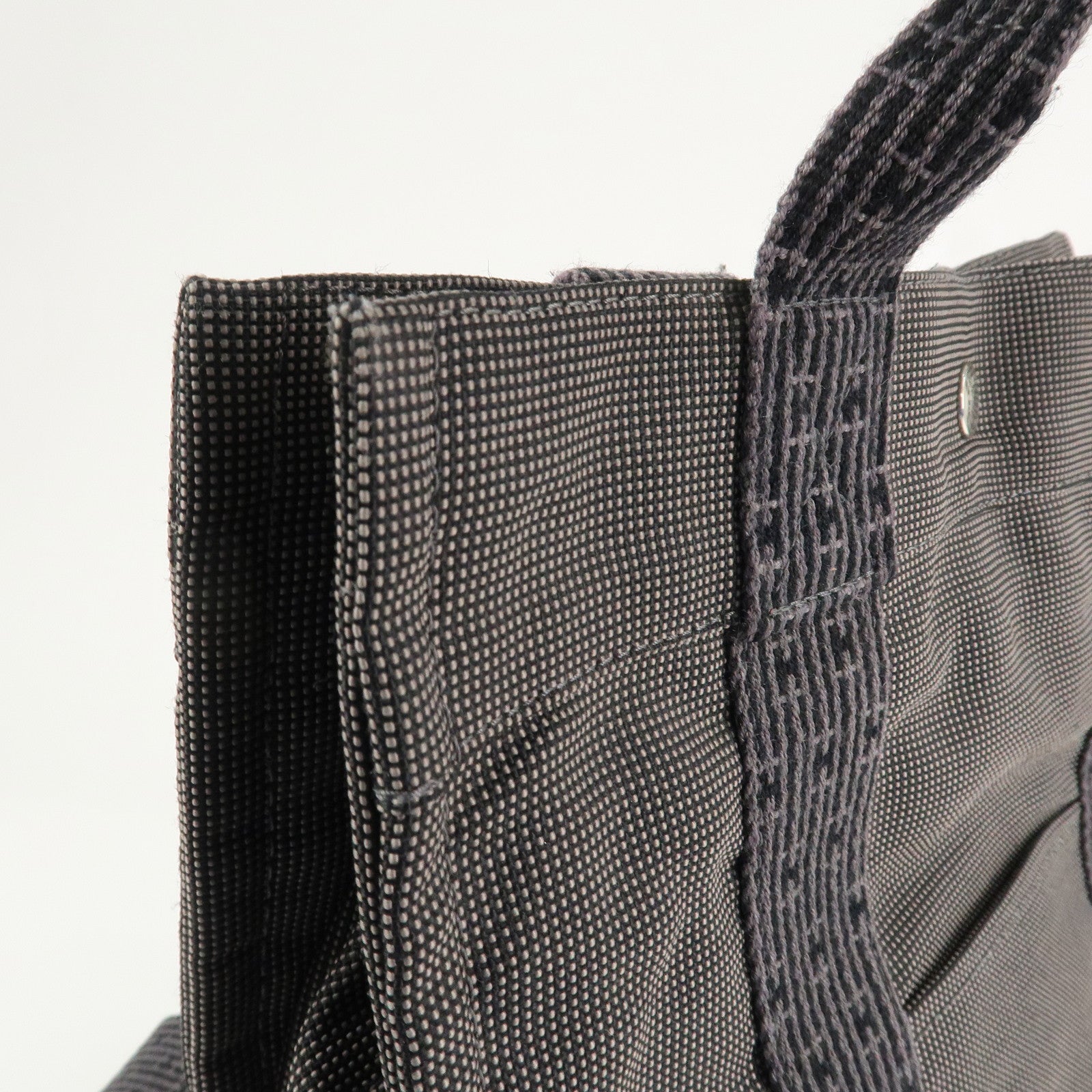 HERMES Her Line A Dos MM Canvas Back Pack Tote Bag Black