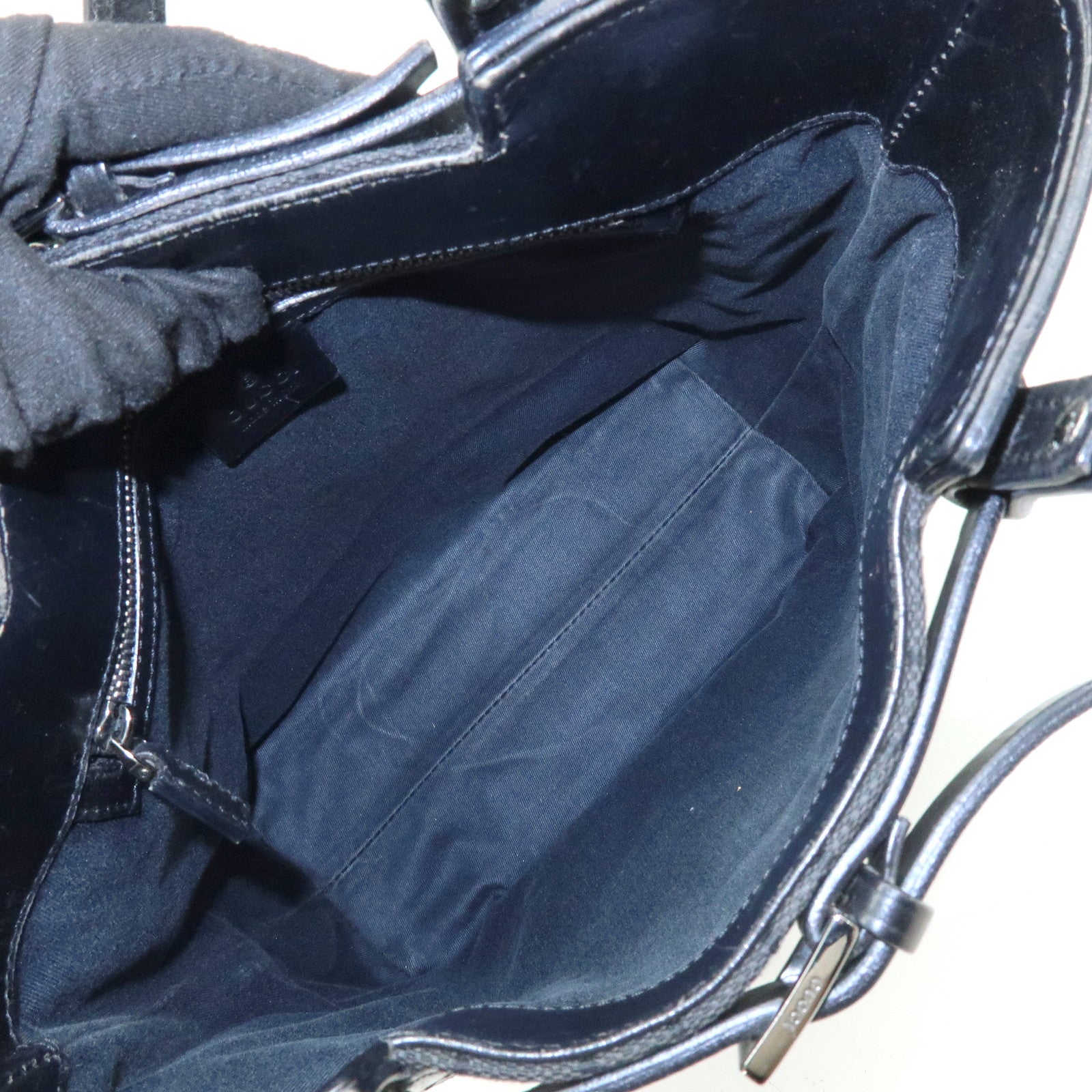 GUCCI GG Monogram Canvas Leather Tote Bag Hand Bag Black 107757