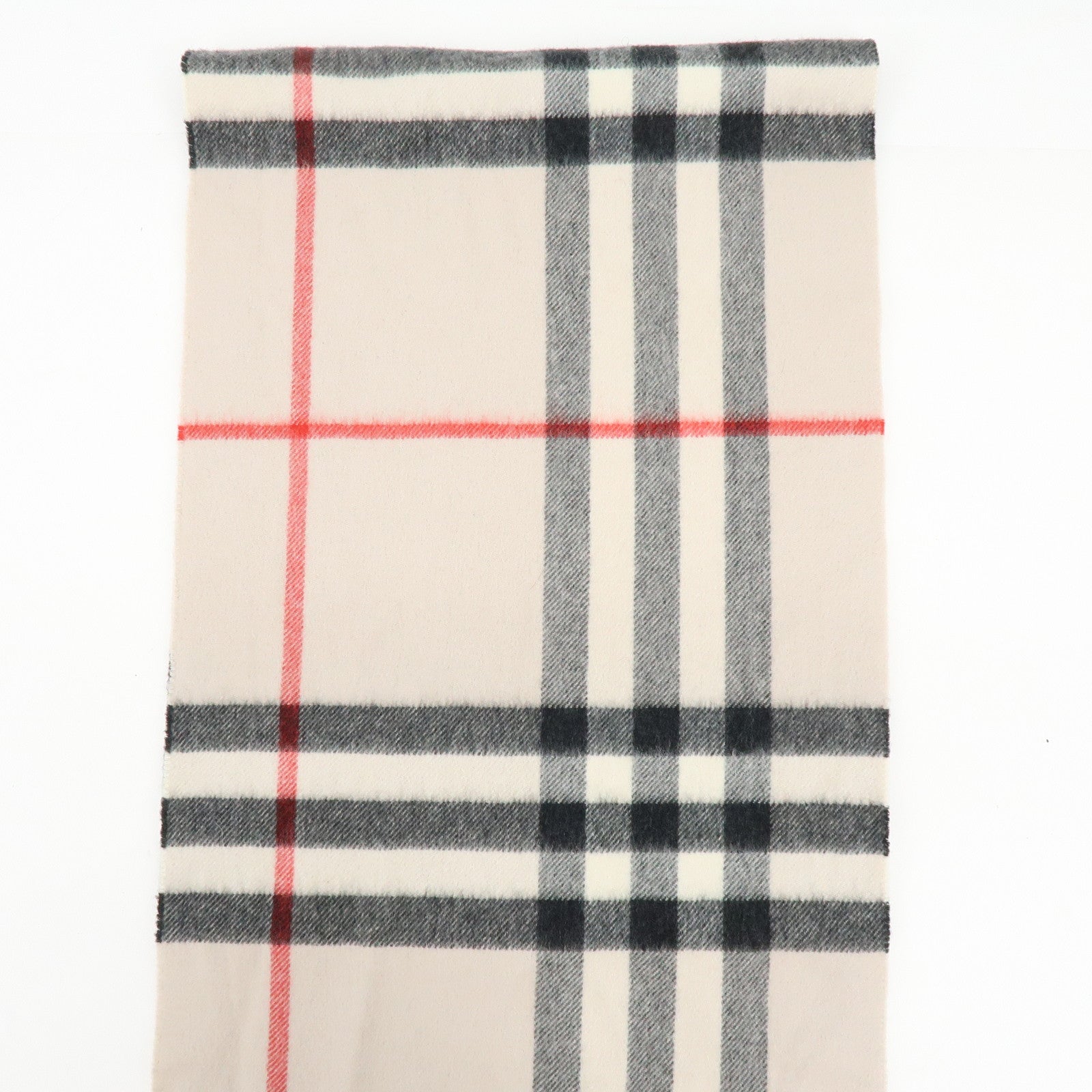 BURBERRY Plaid Cashmere 100% Scarf Nova Plaid Beige Black Red