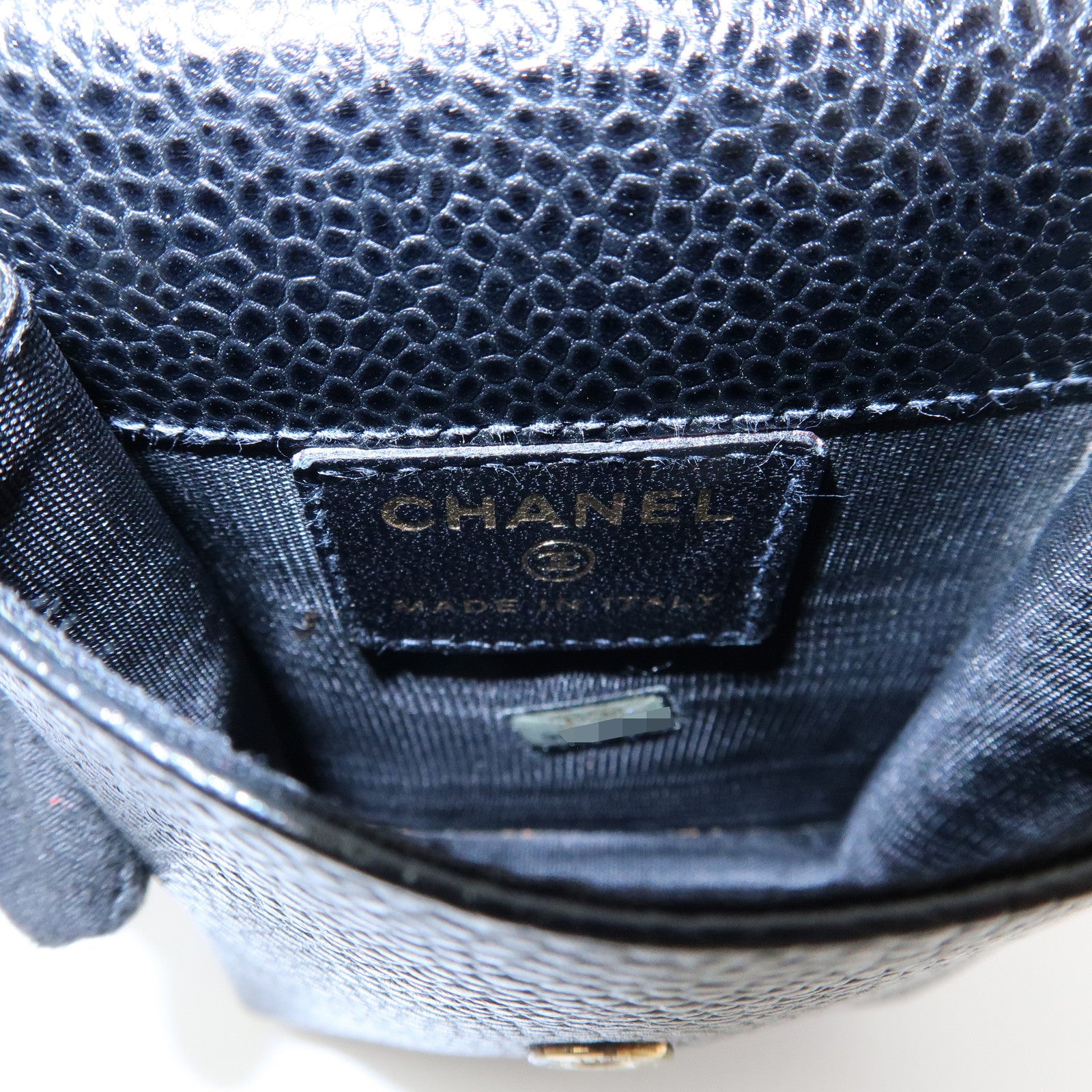 CHANEL COCO Mark Caviarskin Cigarette Case Black