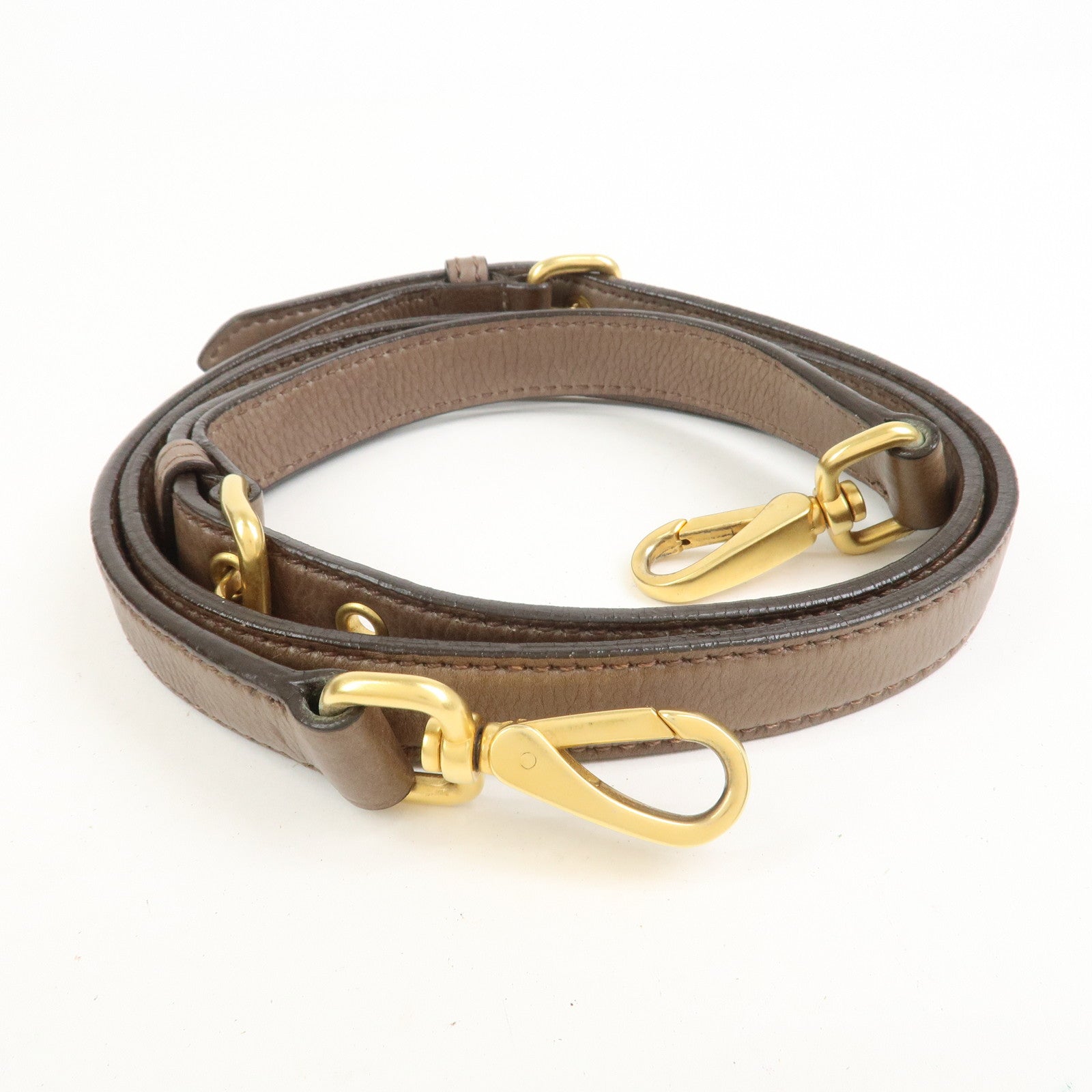 MIU MIU Logo Leather 2Way Bag Hand Bag Boston Bag Brown