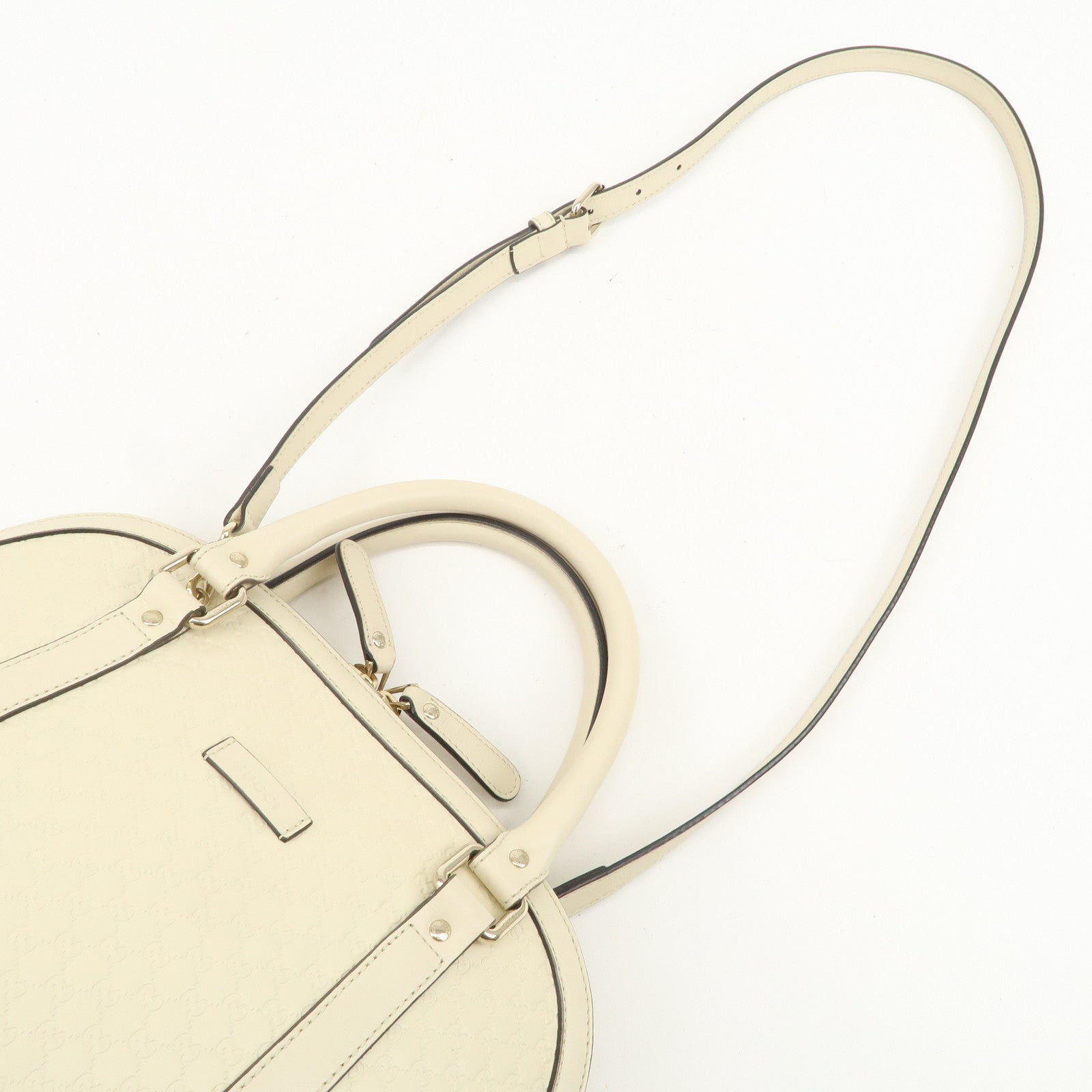 GUCCI Micro Guccissima Leather 2Way Bag Shoulder Bag Ivory 449663
