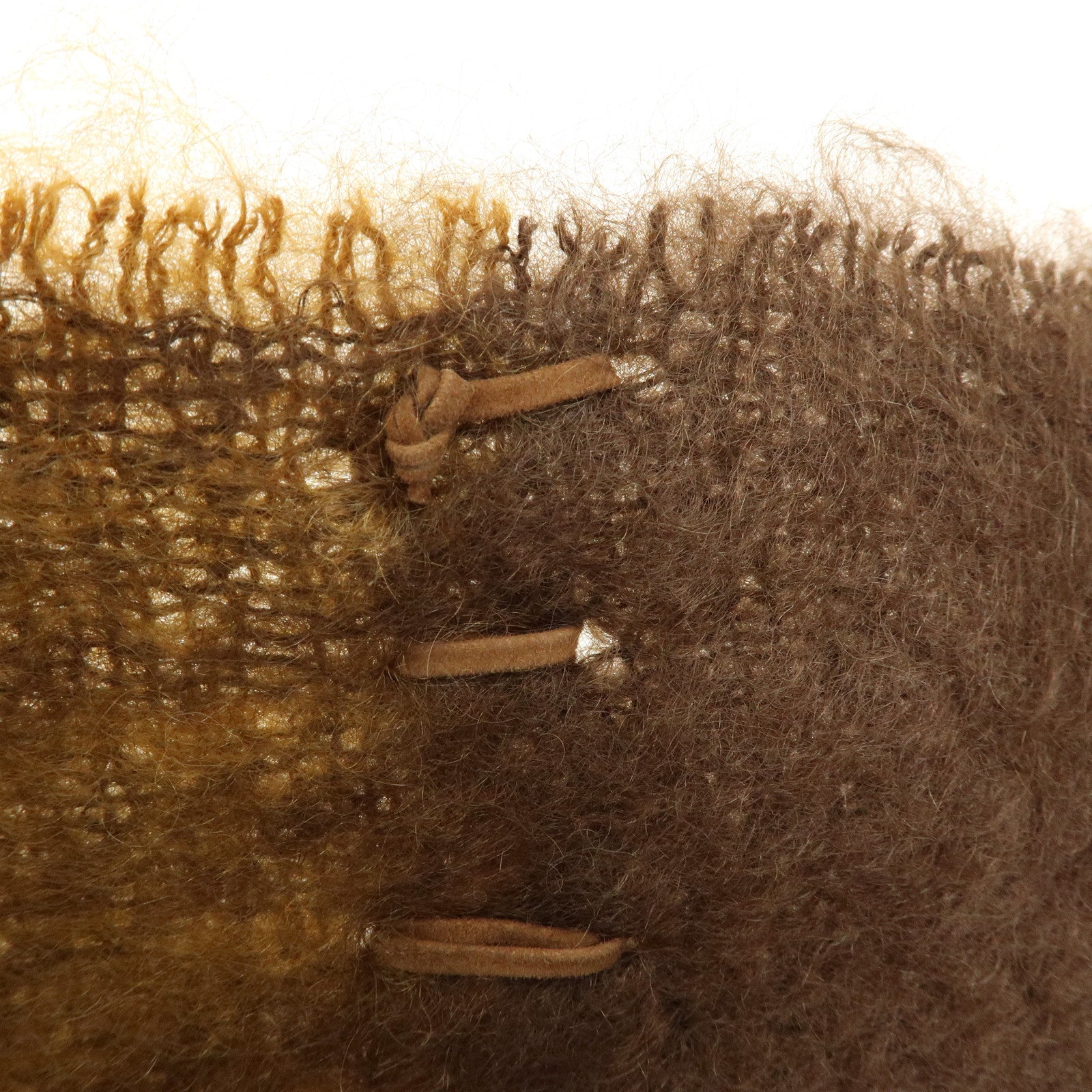 LOEWE Anagram Mohair Wool Scarf Shawl Brown Light Brown