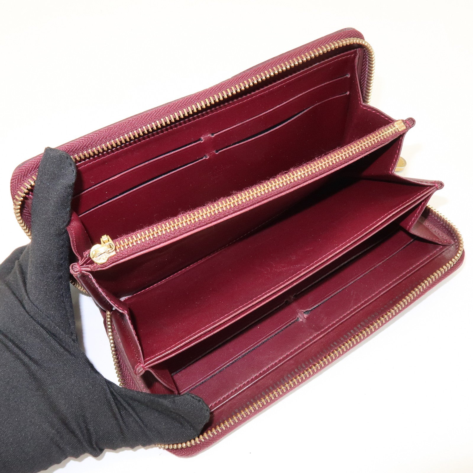 Louis Vuitton Monogram Vernis Leather Set of 2 Wallet M91532/M91536