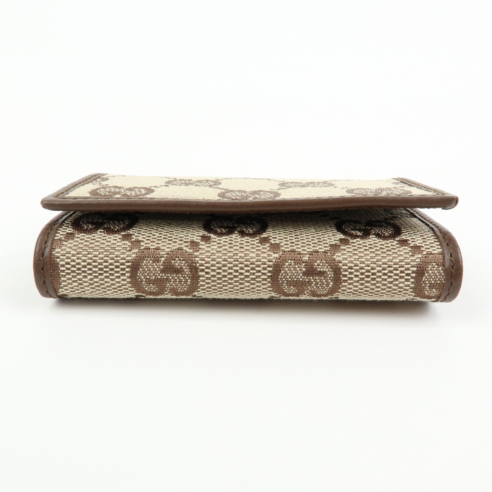 GUCCI GG Canvas Leather 6 Ring Key Case Beige Brown