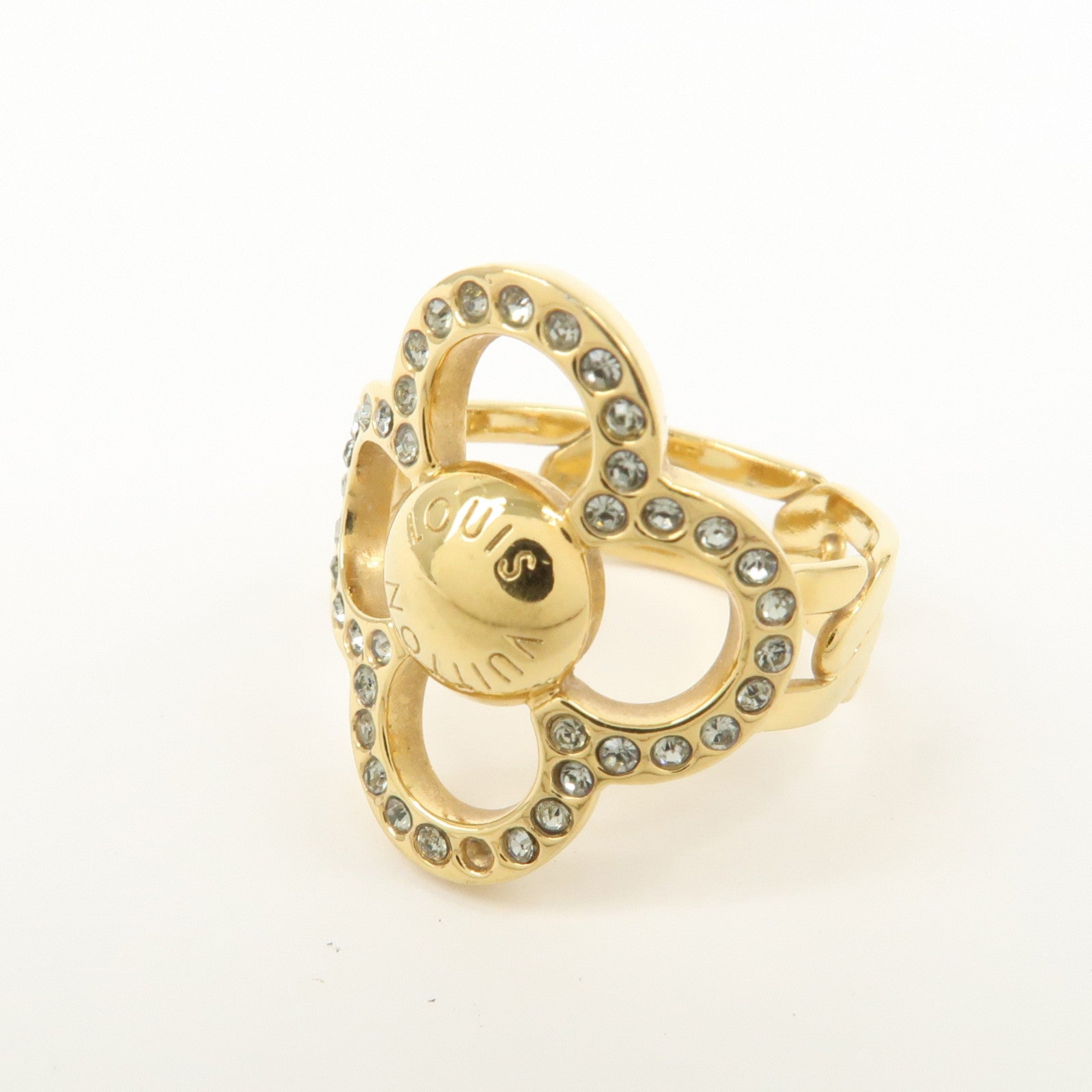 Louis Vuitton Metal Rhinestone Bague Flower Power Metal Ring M66088