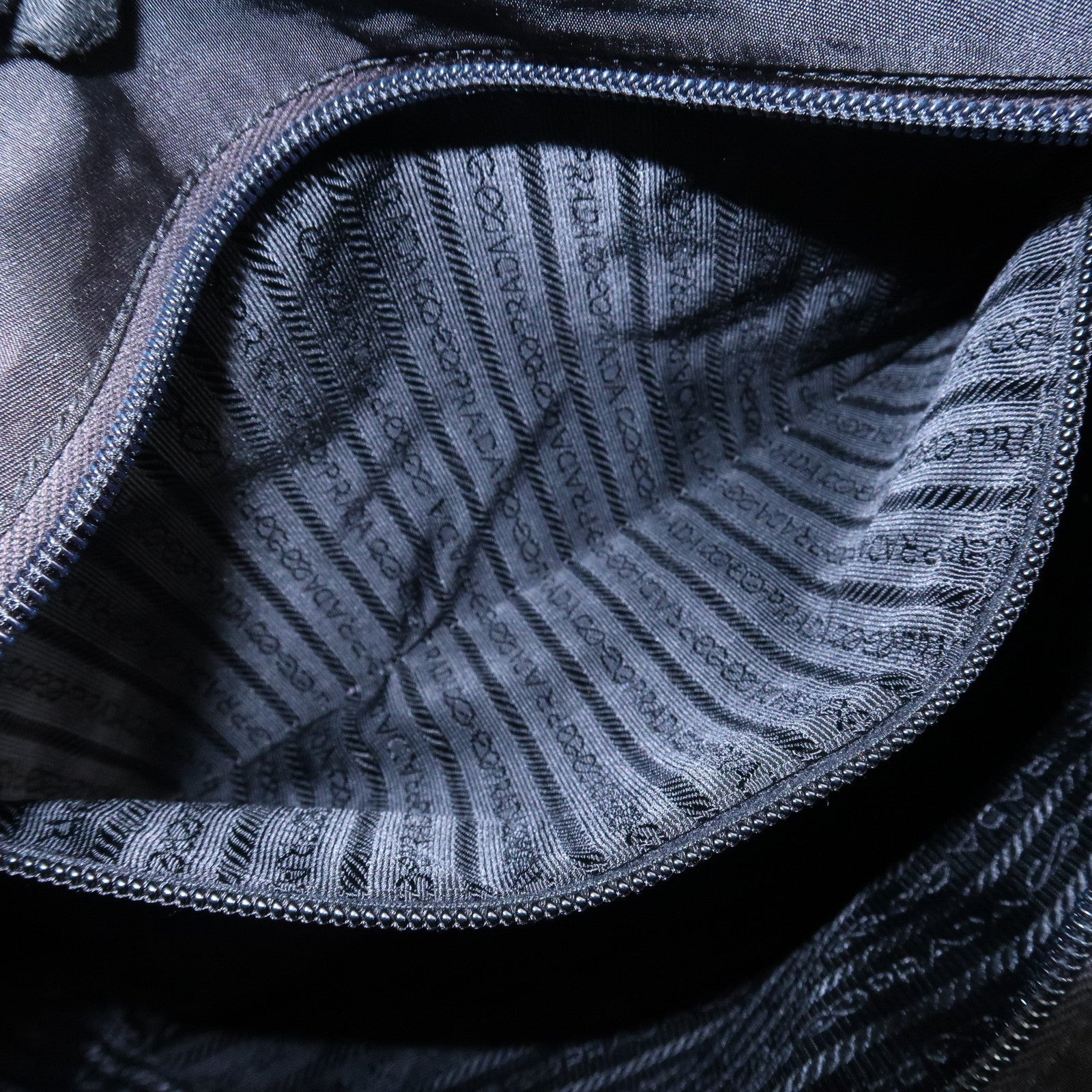 PRADA Triangle Logo Nylon Hand Bag Shoulder Bag Black H5692