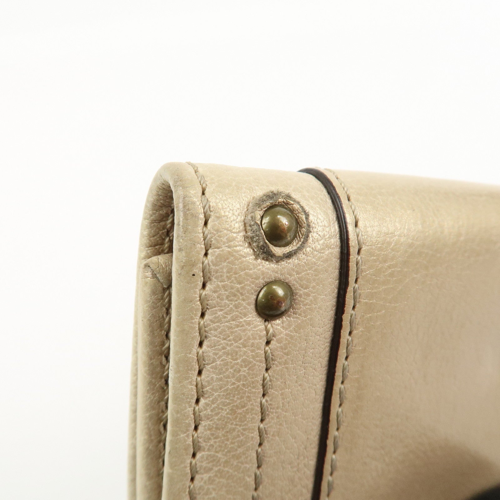 Chloe Padington Set of 2 Leather Long Wallet Key Case Gold Black