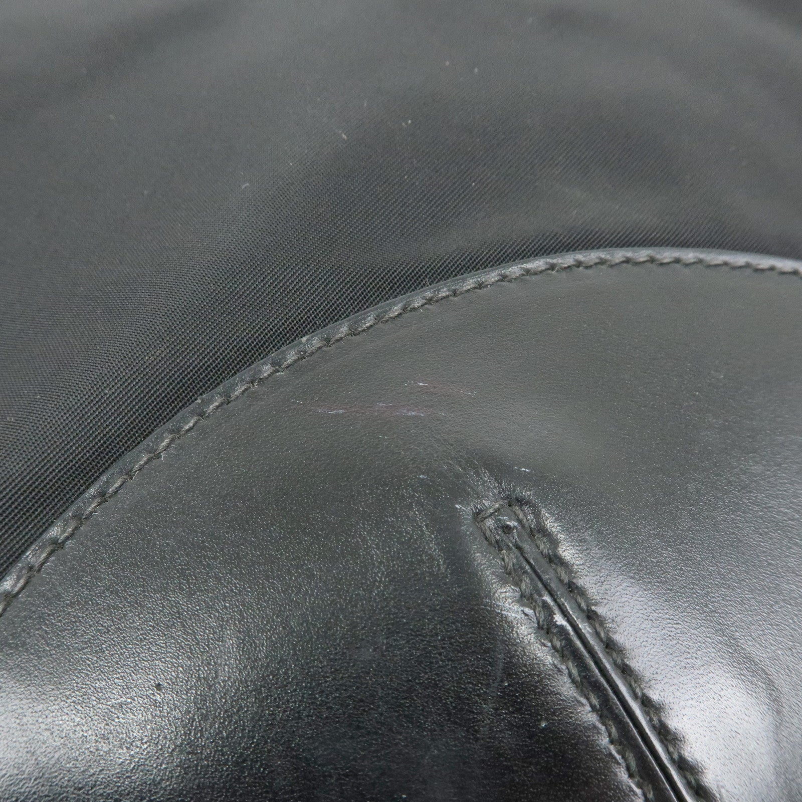 PRADA Triangle Logo Nylon Leather Shoulder Bag Black BT0326