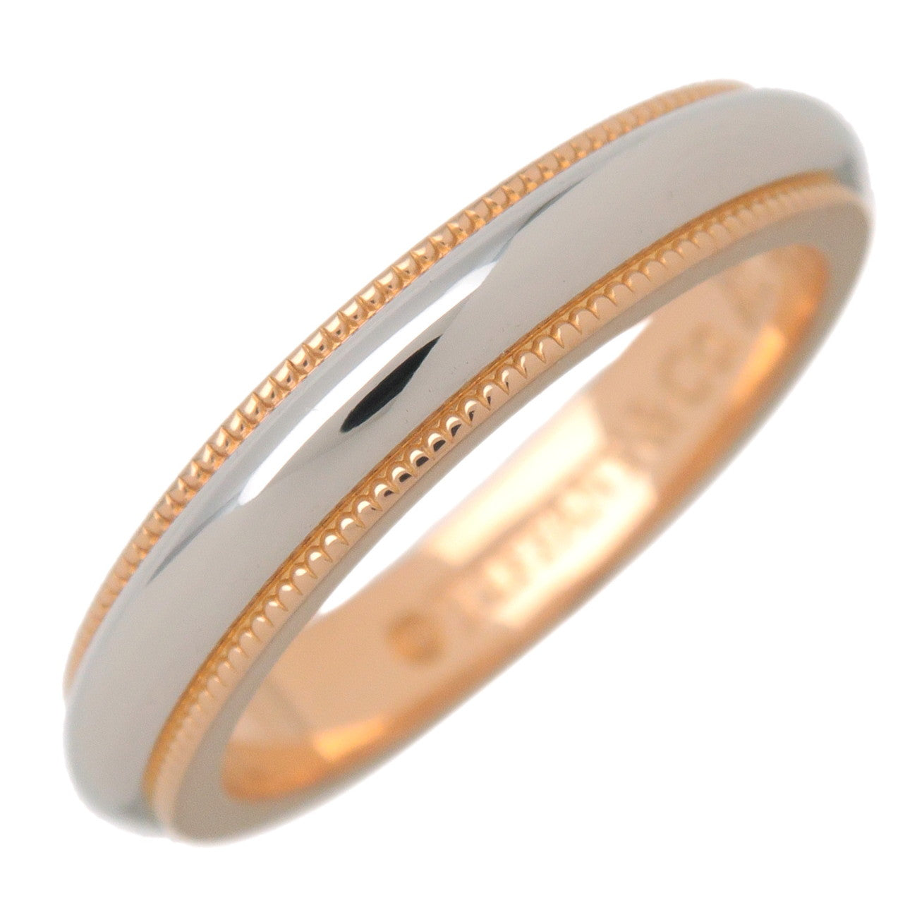 Tiffany & Co Milgrain Band Ring 18K 750YG PT950 US4.5 EU48 HK9.5
