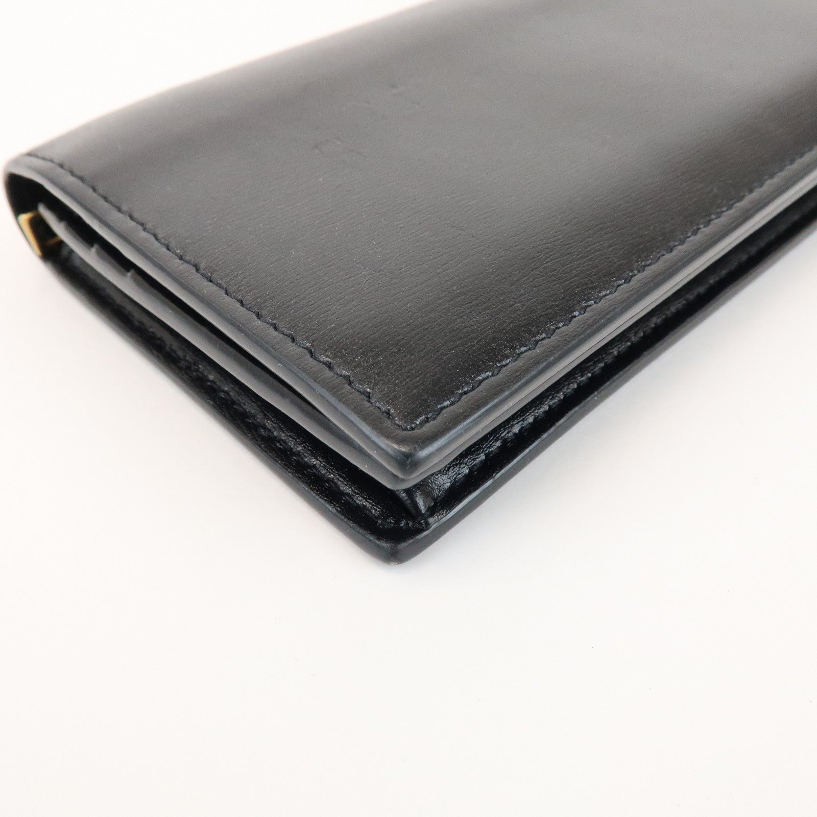 SAINT LAURENT PARIS Cassandra Leather SA Long Wallet Black 635542