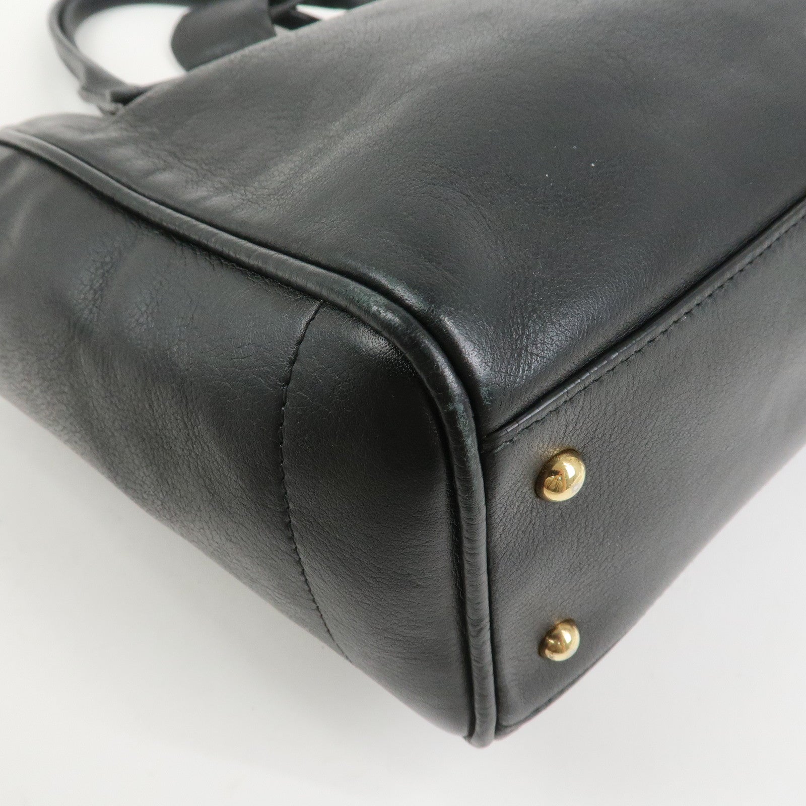 LOEWE Heritage Calf Leather Tote Bag Hand Bag Black