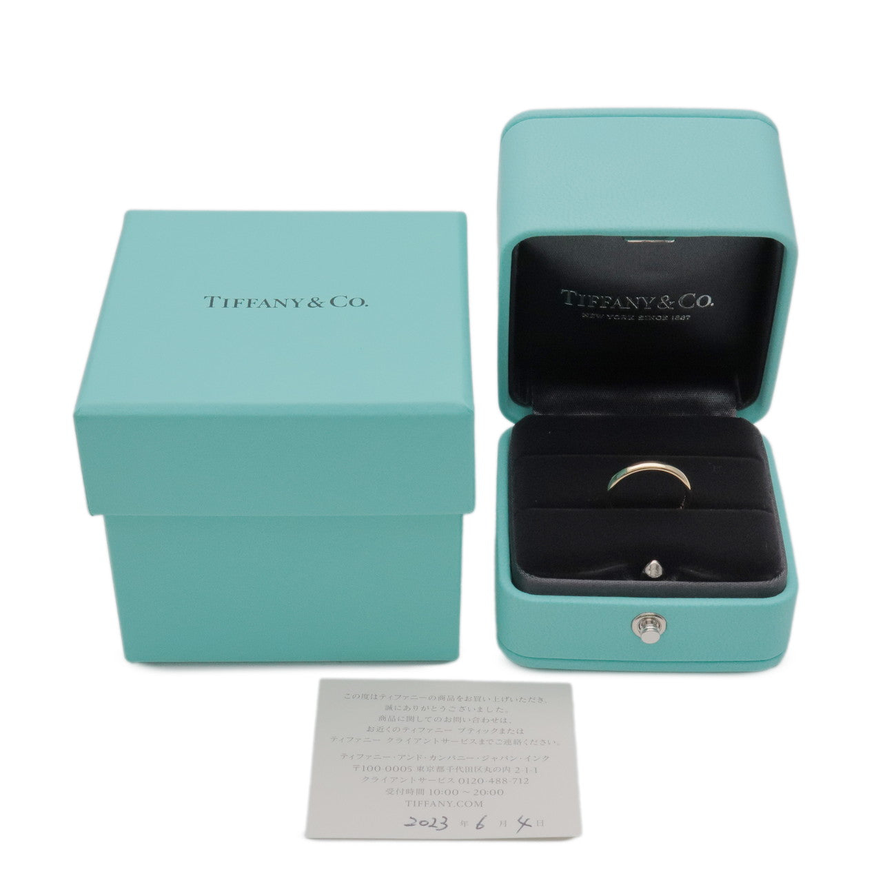 Tiffany & Co Forever Wedding Ring Classic Band Ring K18 750YG US3.5
