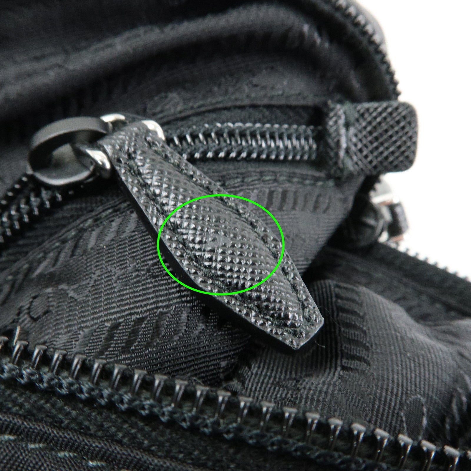 PRADA Triangle Logo Re-Nylon Saffiano Leather Cosmetic Pouch 1NE693