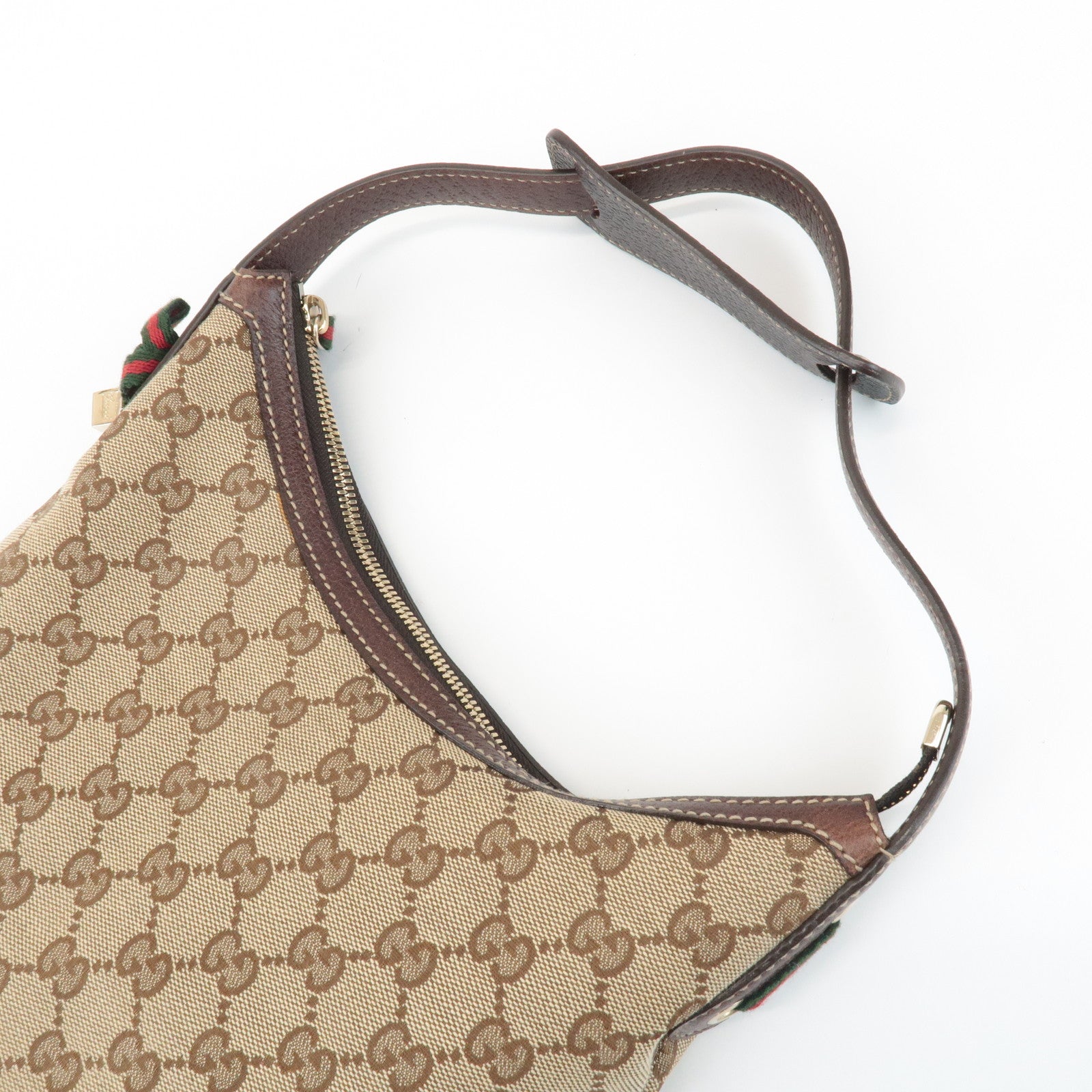 GUCCI Sherry Princy GG Canvas Leather Shoulder Bag Beige Brown 162895 Used