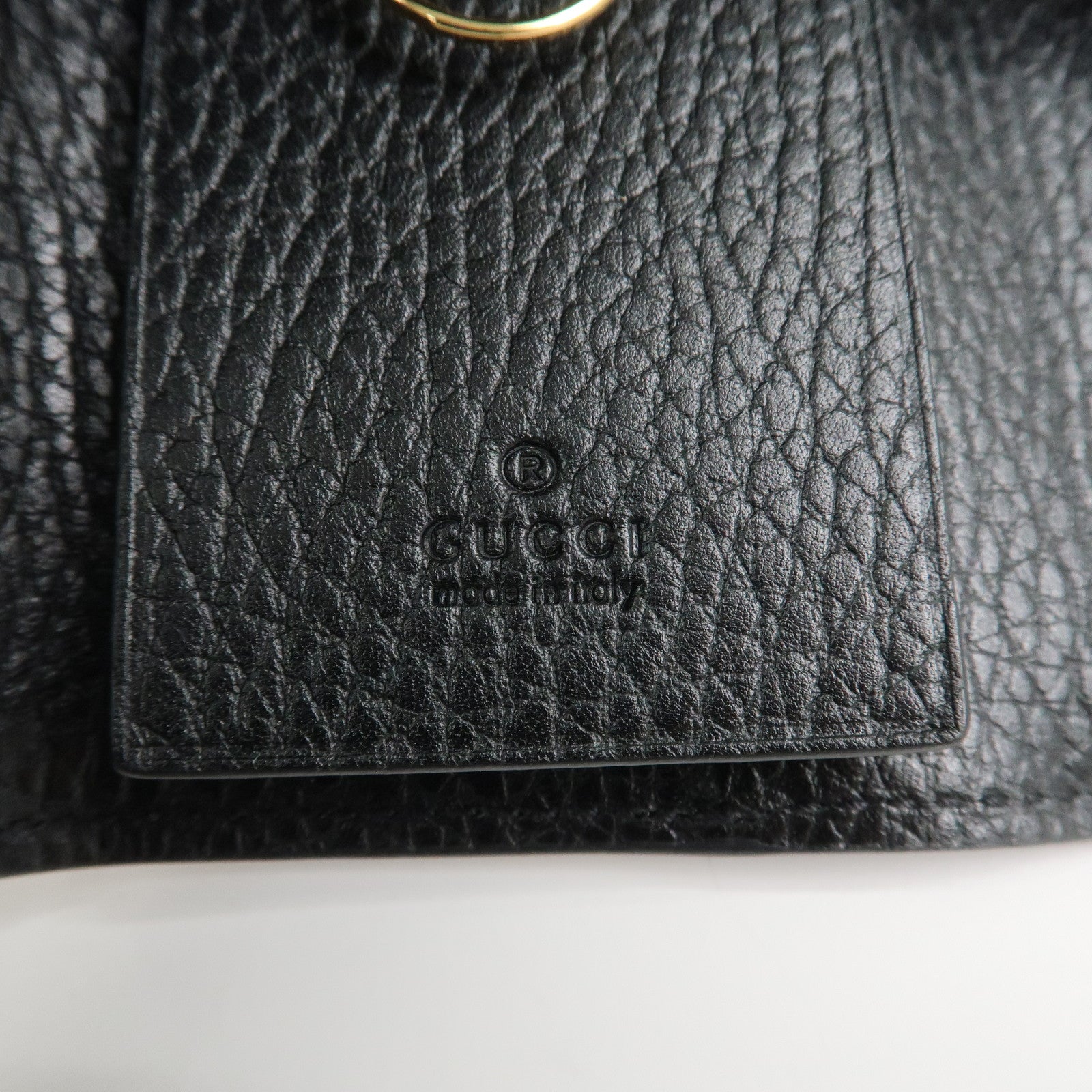 GUCCI GG Marmont Leather GG Supreme 6 Key Case Black 456118