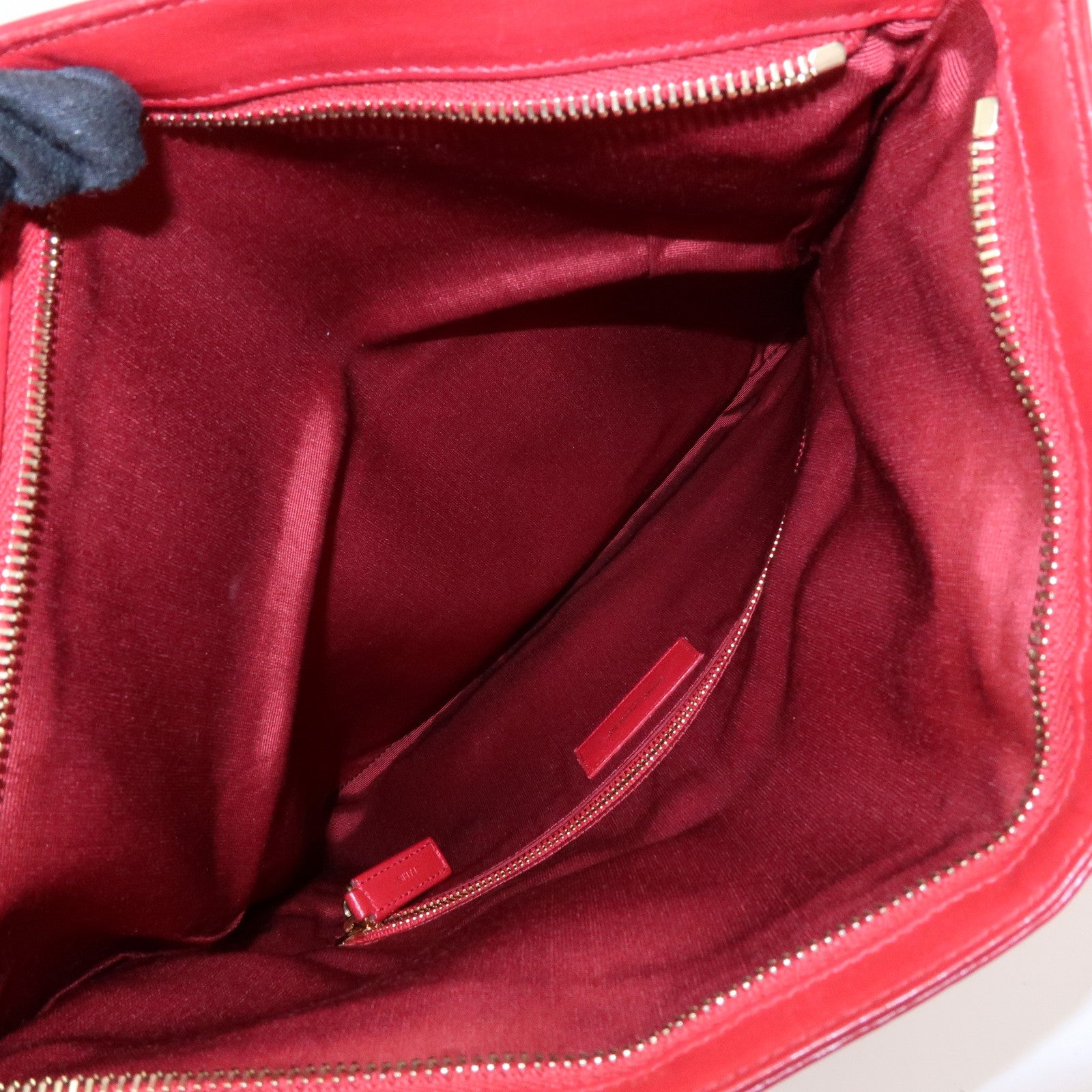 SAINT LAURENT PARIS Leather Clutch Bag Flat Pouch Red 328198