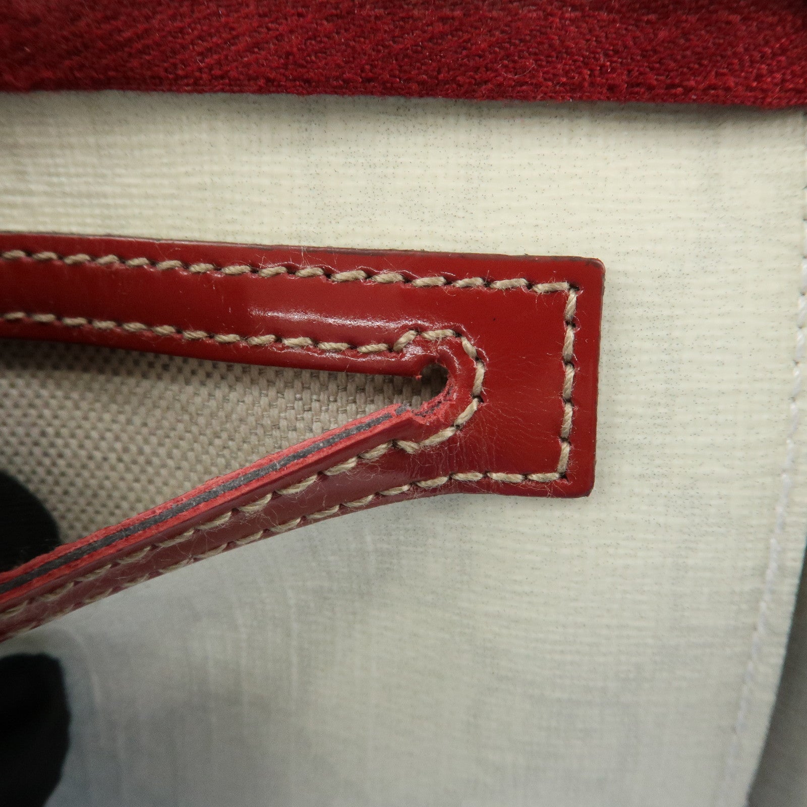 GUCCI Joyline GG Supreme Leather Mini Boston Bag White Red 190257 Used