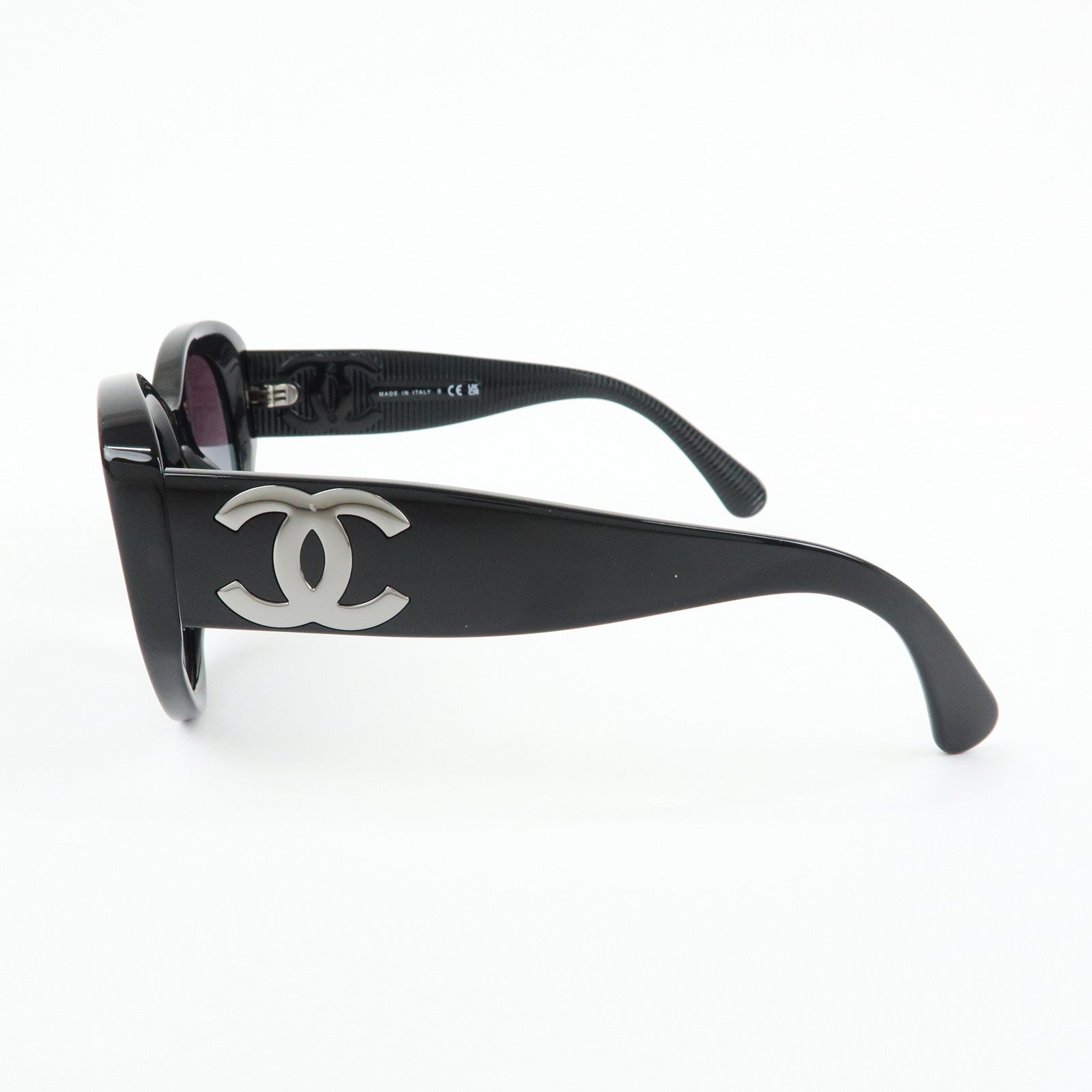 CHANEL COCO Mark Plastic Butterfly Sunglasses 54□19 Black 5492-A
