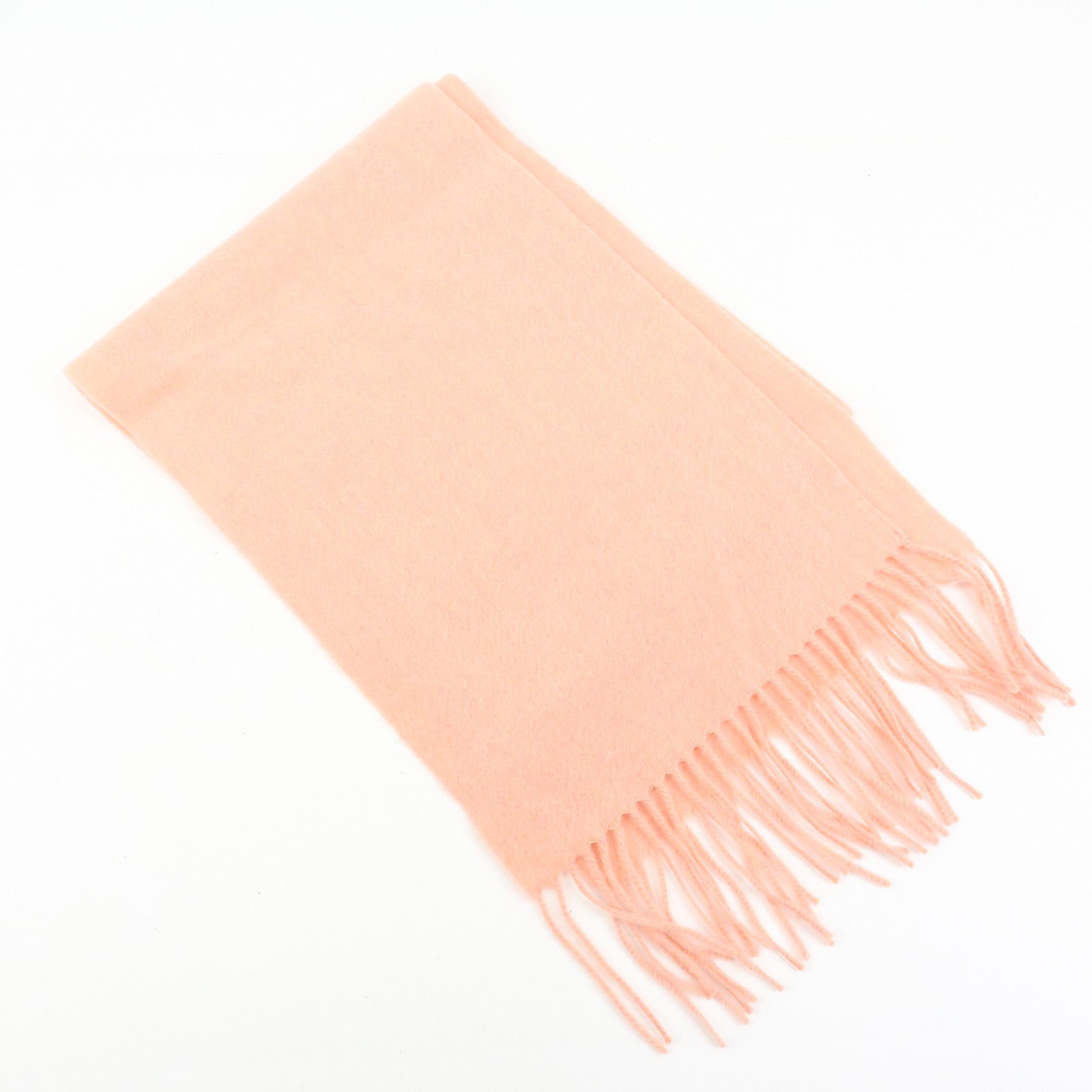 Chloe Cashmere 100% Stole Logo Embroidered Fringe Scarf Pink