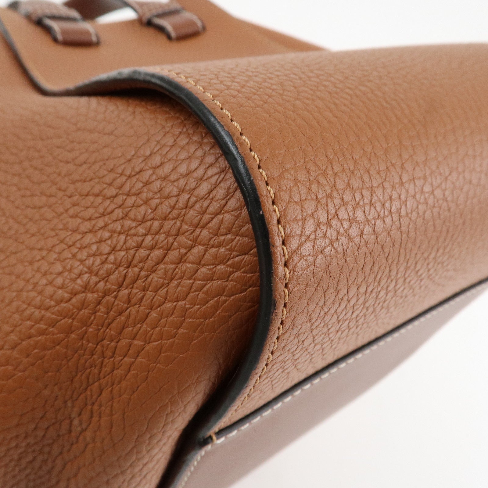 LOEWE Anagram Leather Hammock Small Shoulder Bag Brown Used