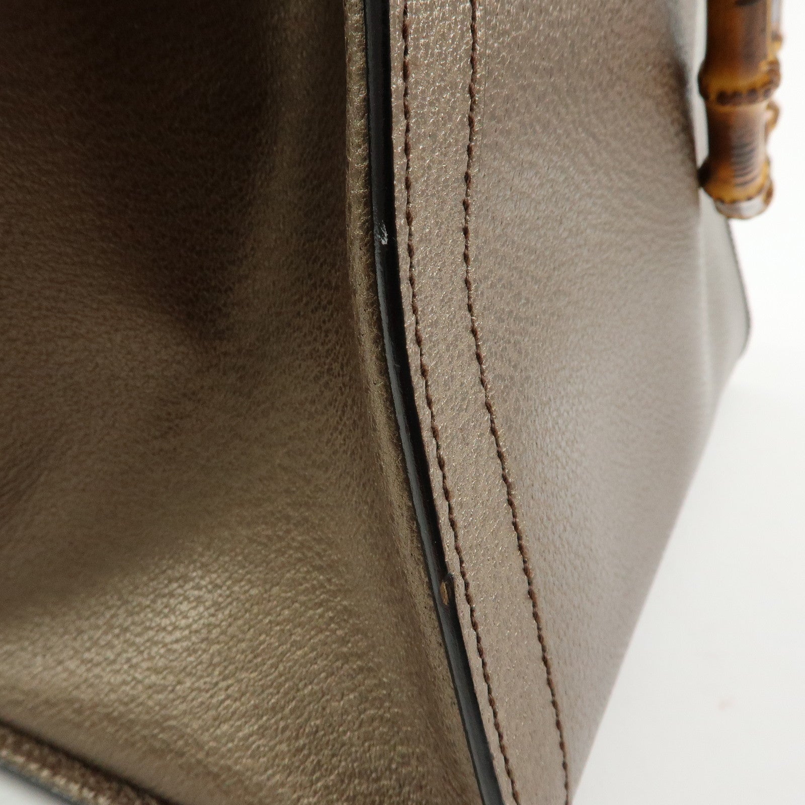 GUCCI Calf Leather Tote Bag Hand Bag Brown 002・1998・0260