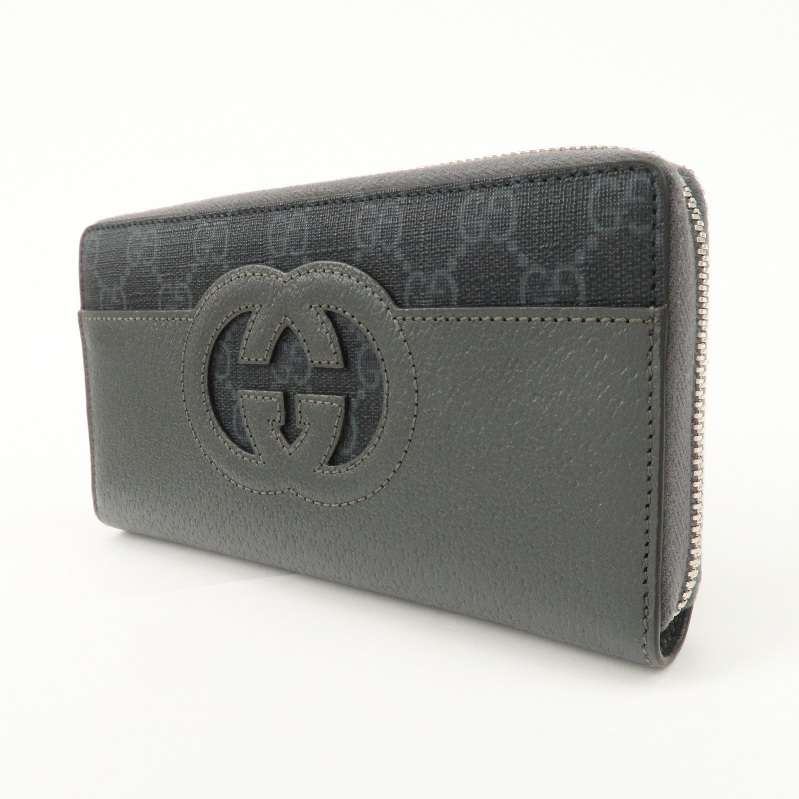 GUCCI Interlocking G GG Supreme Leather Round Zippy Wallet 701423 Used