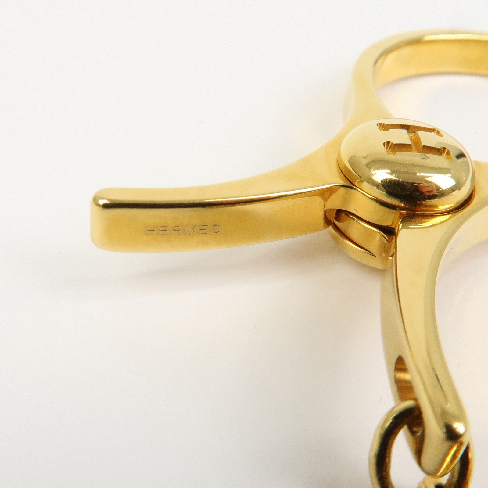 HERMES Filou Metal Glove Clip Glove Holder Gold