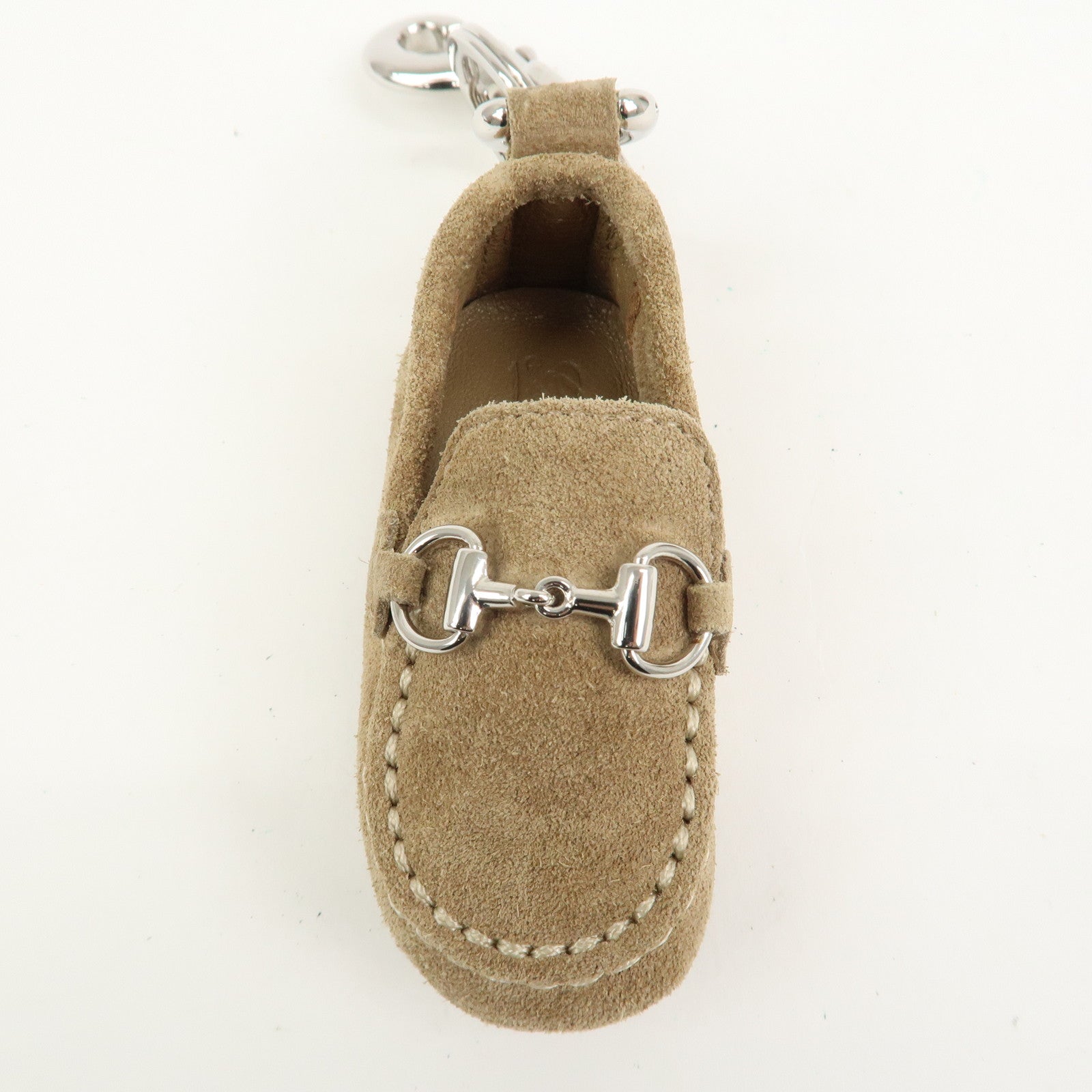 GUCCI Horsebit Loafer Motif Suede Bag Charm Key Charm Brown 203405