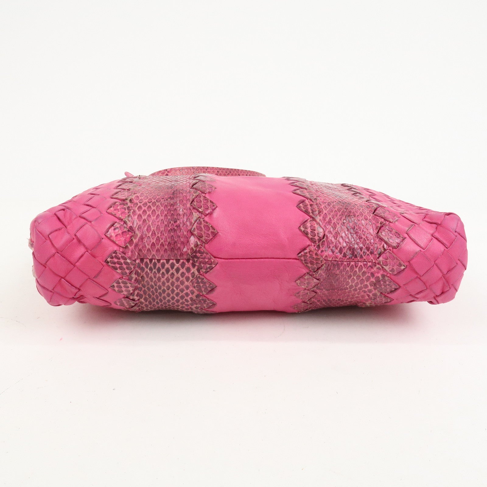 BOTTEGA VENETA Intrecciato Leather Shoulder Bag Crossbody Bag Pink