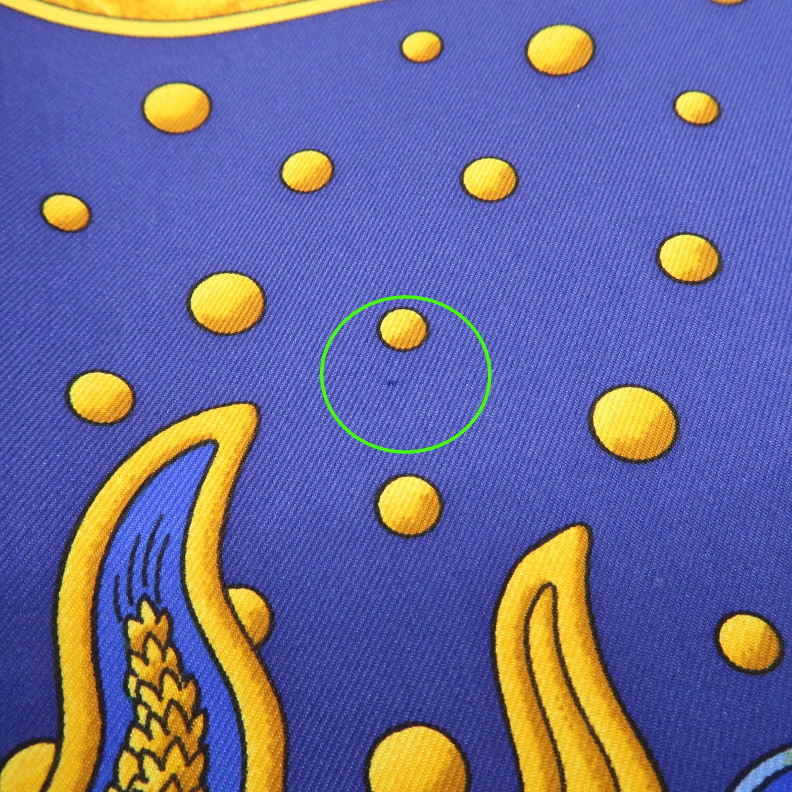 HERMES Carre 90 Silk 100% Scarf CARPE DIEM Blue Yellow