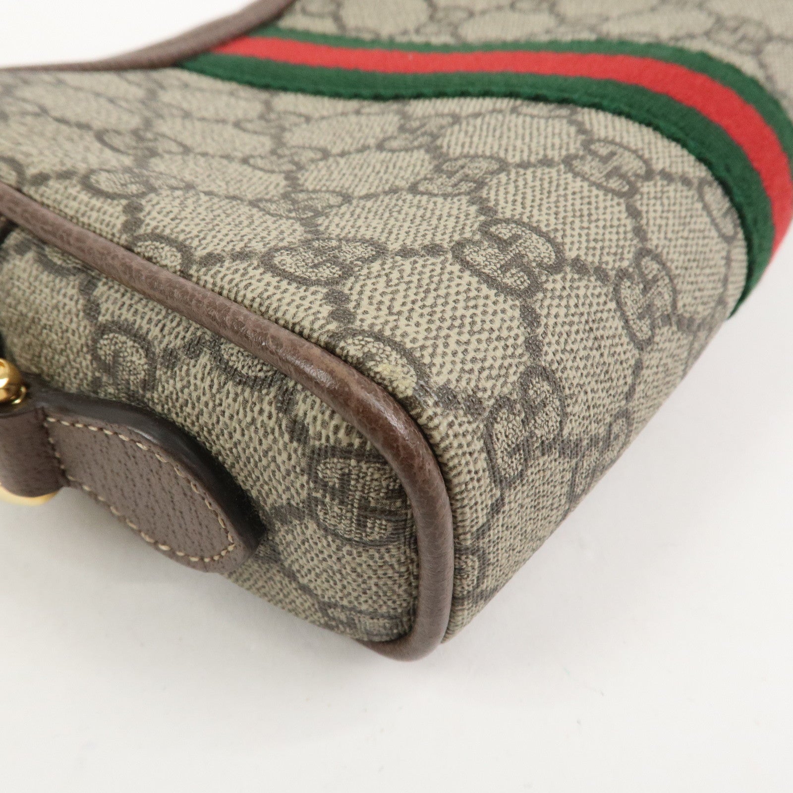 GUCCI Ophidia Sherry GG Supreme PVC Shoulder Bag Beige