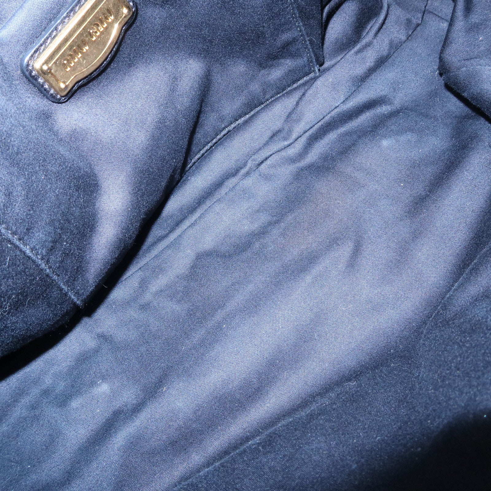 MIU MIU Patent Leather 2Way Tote Bag Shoulder Bag Black RT0383