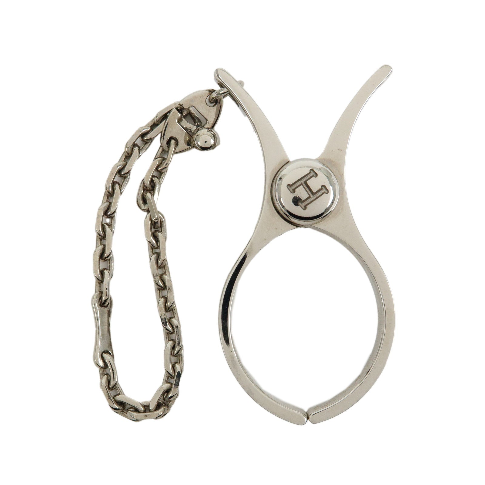 HERMES Filou Metal Glove Clip Glove Holder Silver