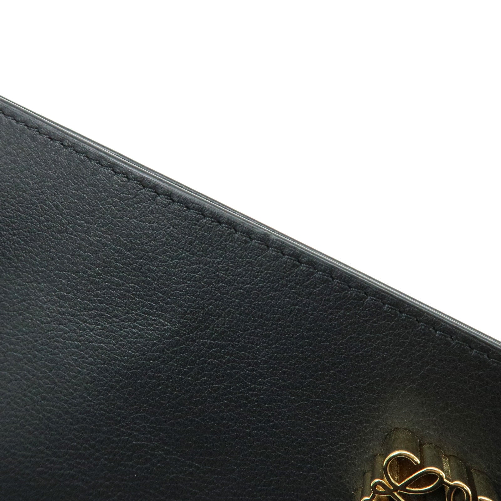 LOEWE Anagram Dice Pocket Shoulder Bag Calf Leather Crossbody Black