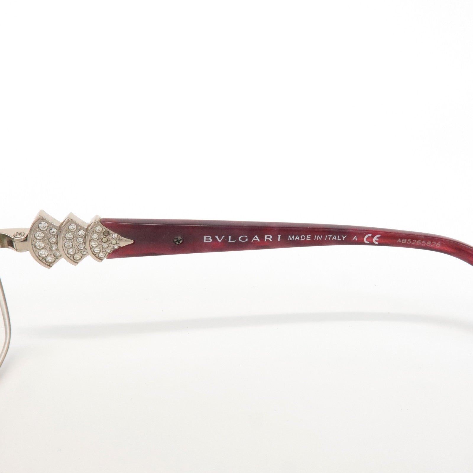 BVLGARI Metal Plastic Diva Glasses Red 2162B 266 Used