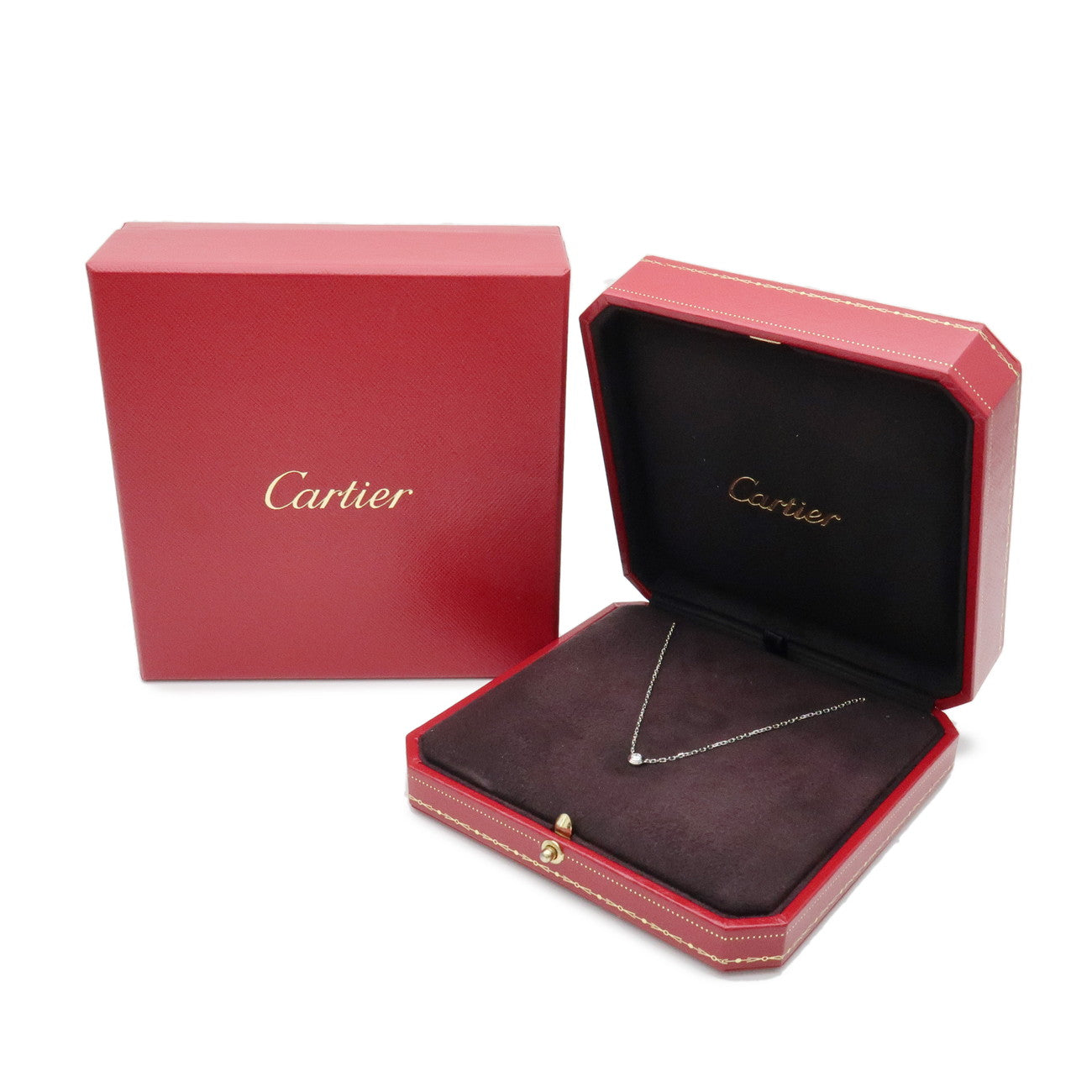 Cartier D'amour 1P Diamond Necklace SM 0.09ct K18 750WG White Gold