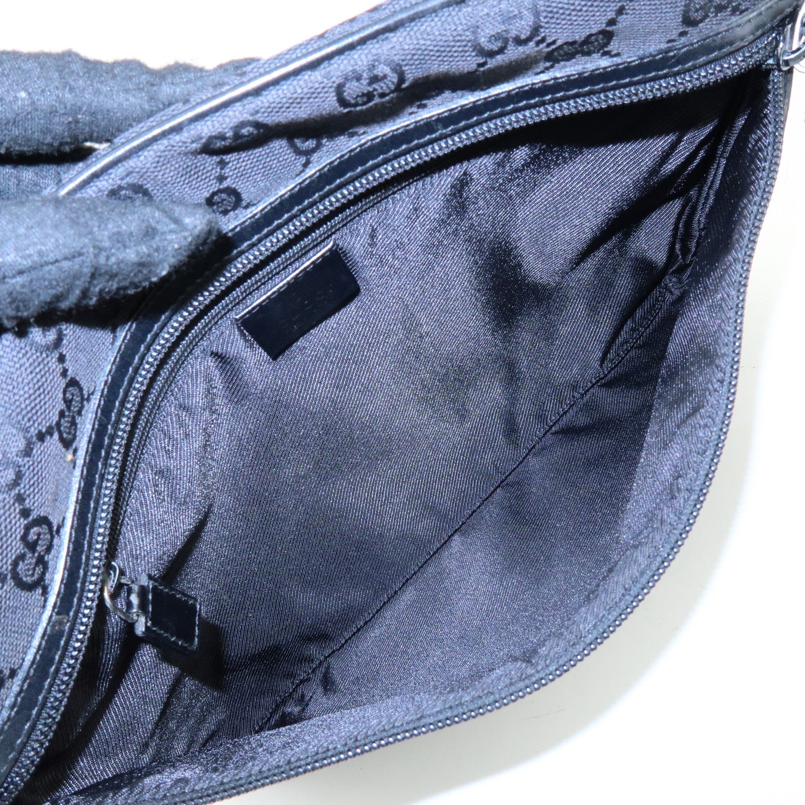 GUCCI GG Canvas Leather Shoulder Bag Crossbody Bag Black 90476