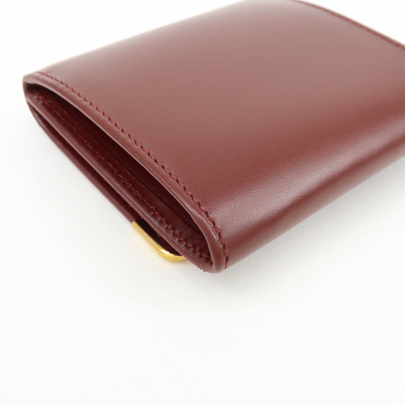 Cartier Must de Cartier Calf Skin Leather Coin Case Bordeaux