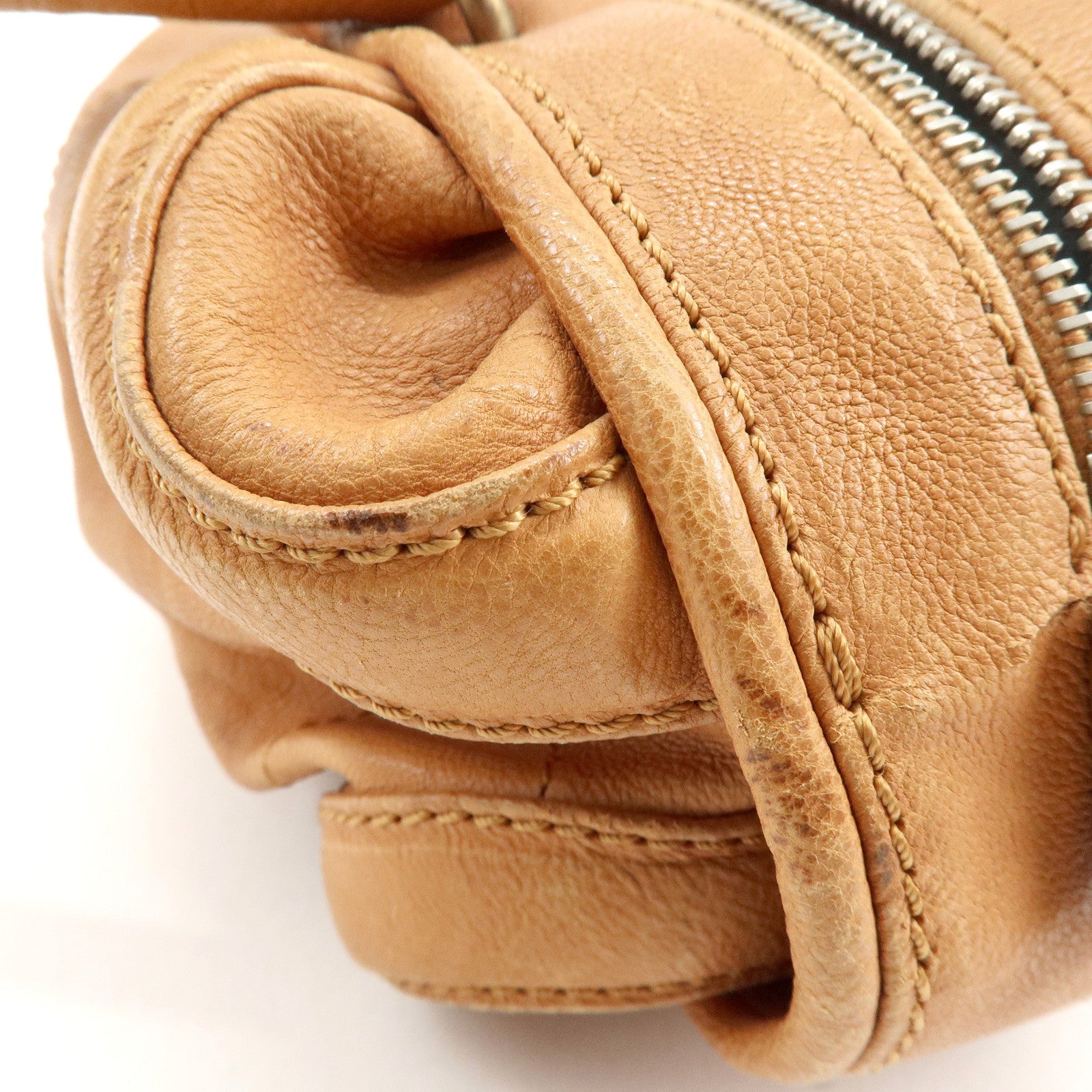 CHANEL COCO Mark Calf Leather Hand Bag Brown