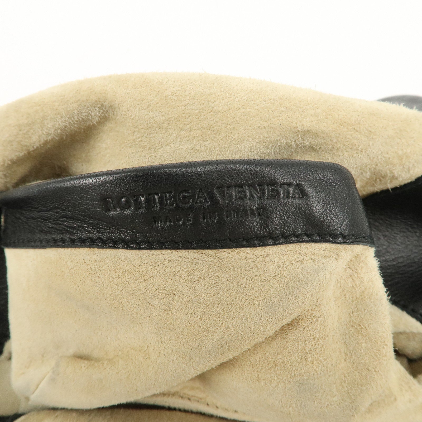BOTTEGA VENETA Intrecciato Leather Shoulder Bag Black 142468 Used