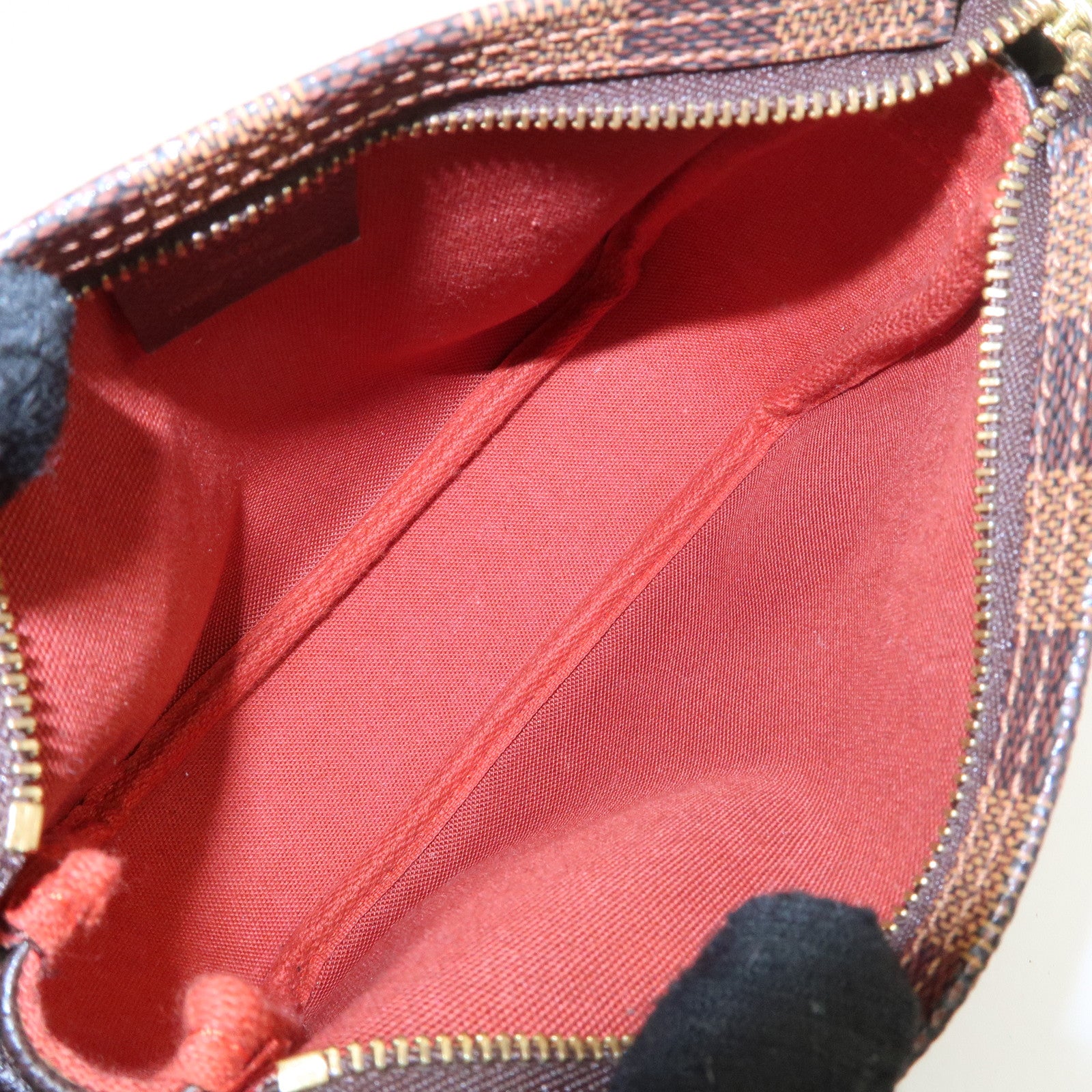 Louis Vuitton Damier Trousse Makeup Accessory Pouch Brown N51982 Used