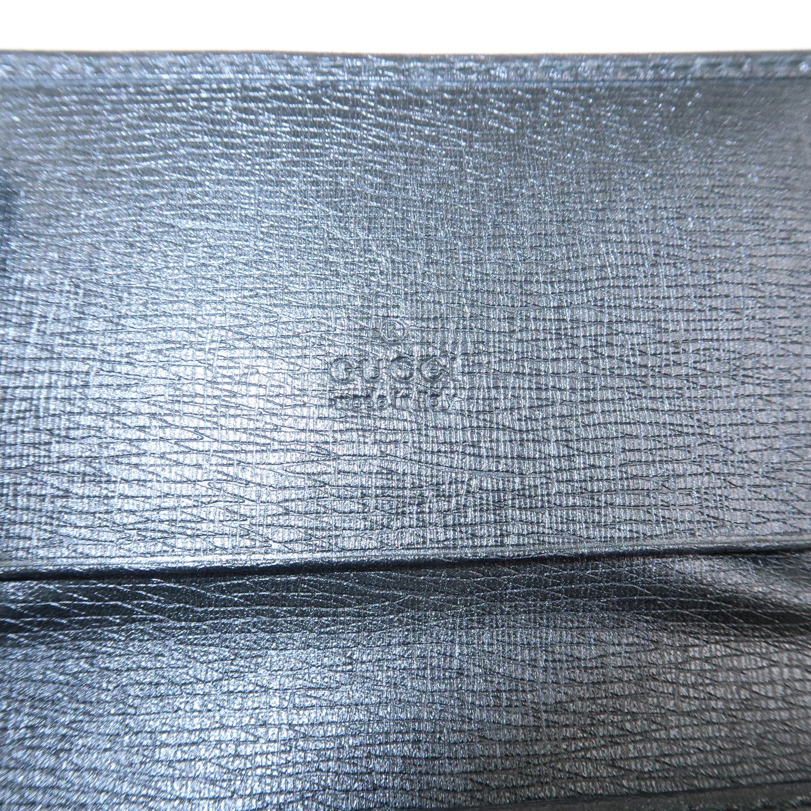 GUCCI Interlocking G Leather Card Case Black 306717