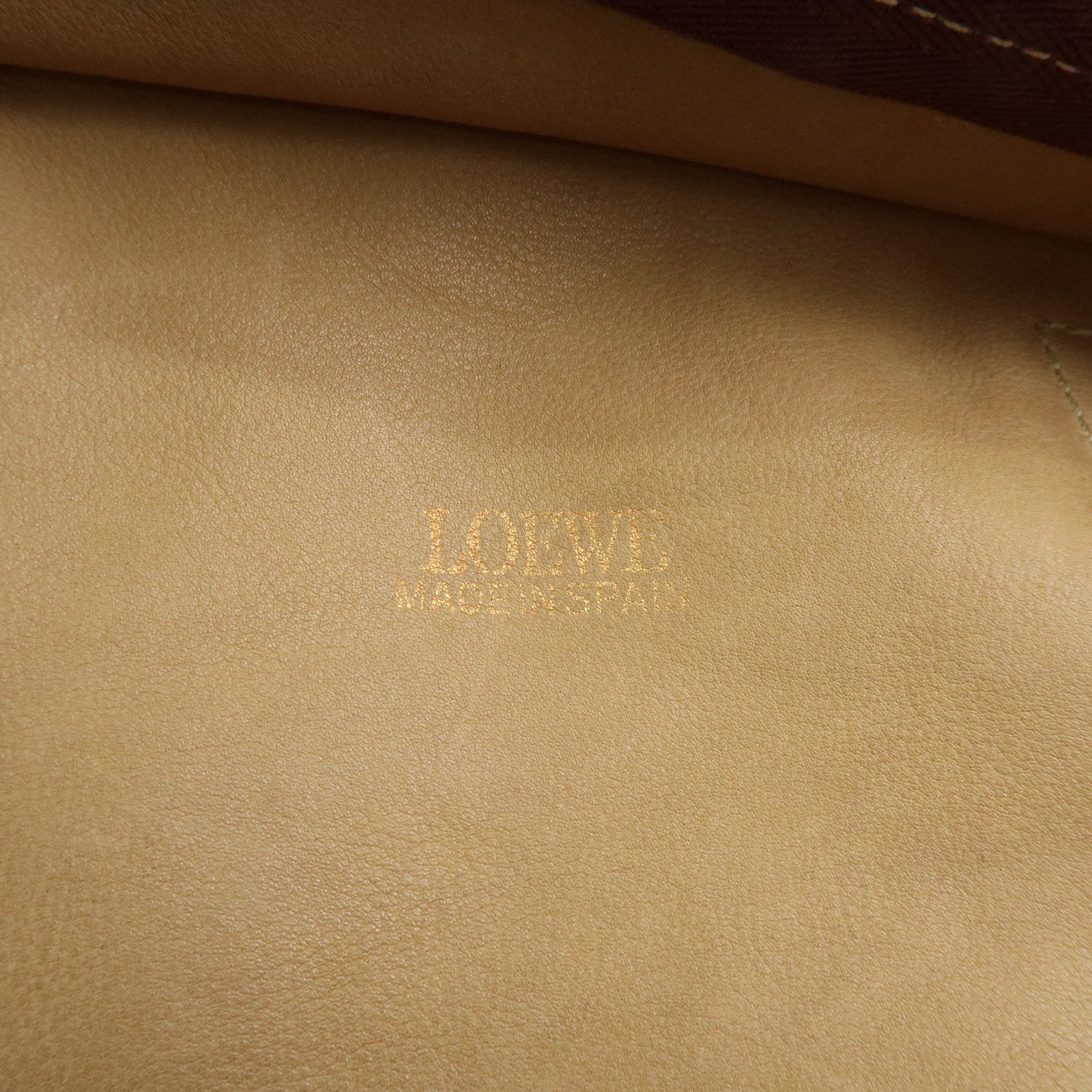 LOEWE Anagram Logo Amazona 32 Suede Hand Bag Boston Bag Camel