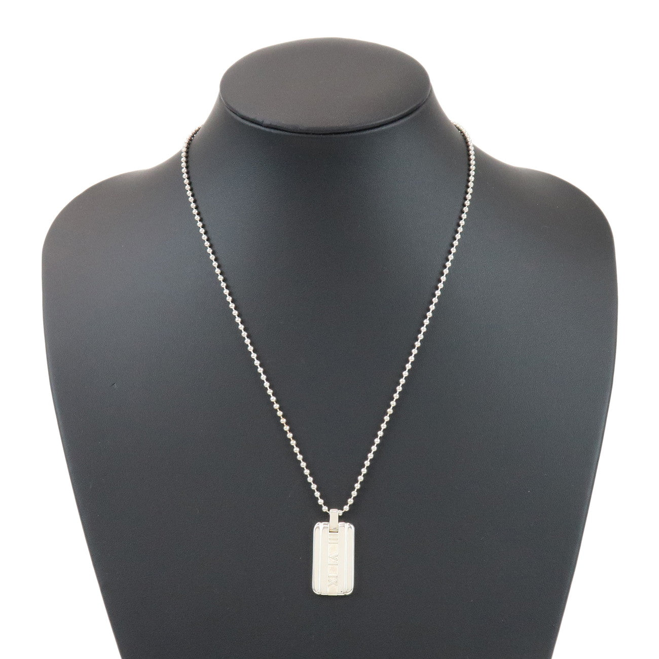 Tiffany & Co Atlas Plate Ball Chain Necklace SV925 Silver